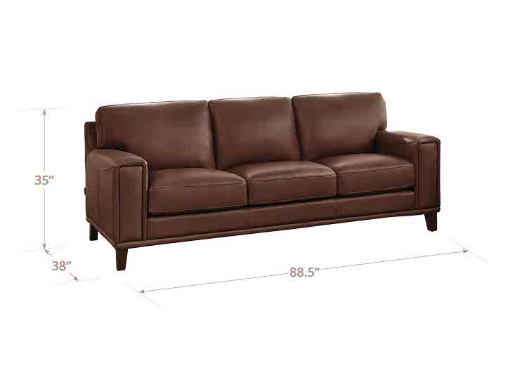 Halwyn Pecan Leather 89" Sofa