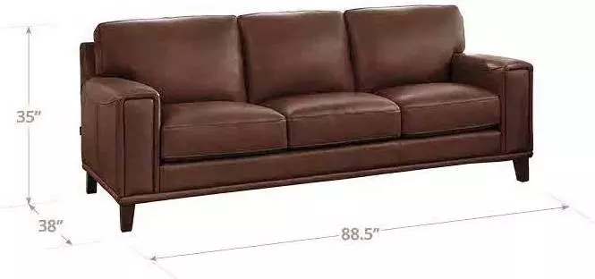 Halwyn Pecan Leather 89" Sofa