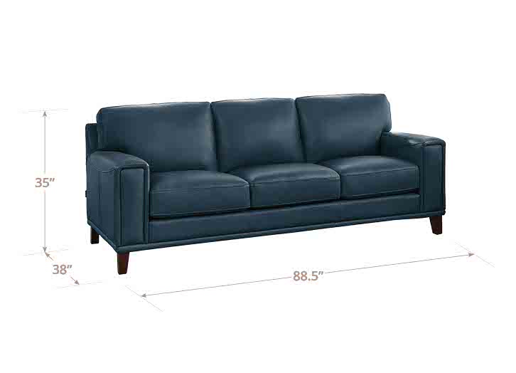 Halwyn Navy Leather 89" Sofa