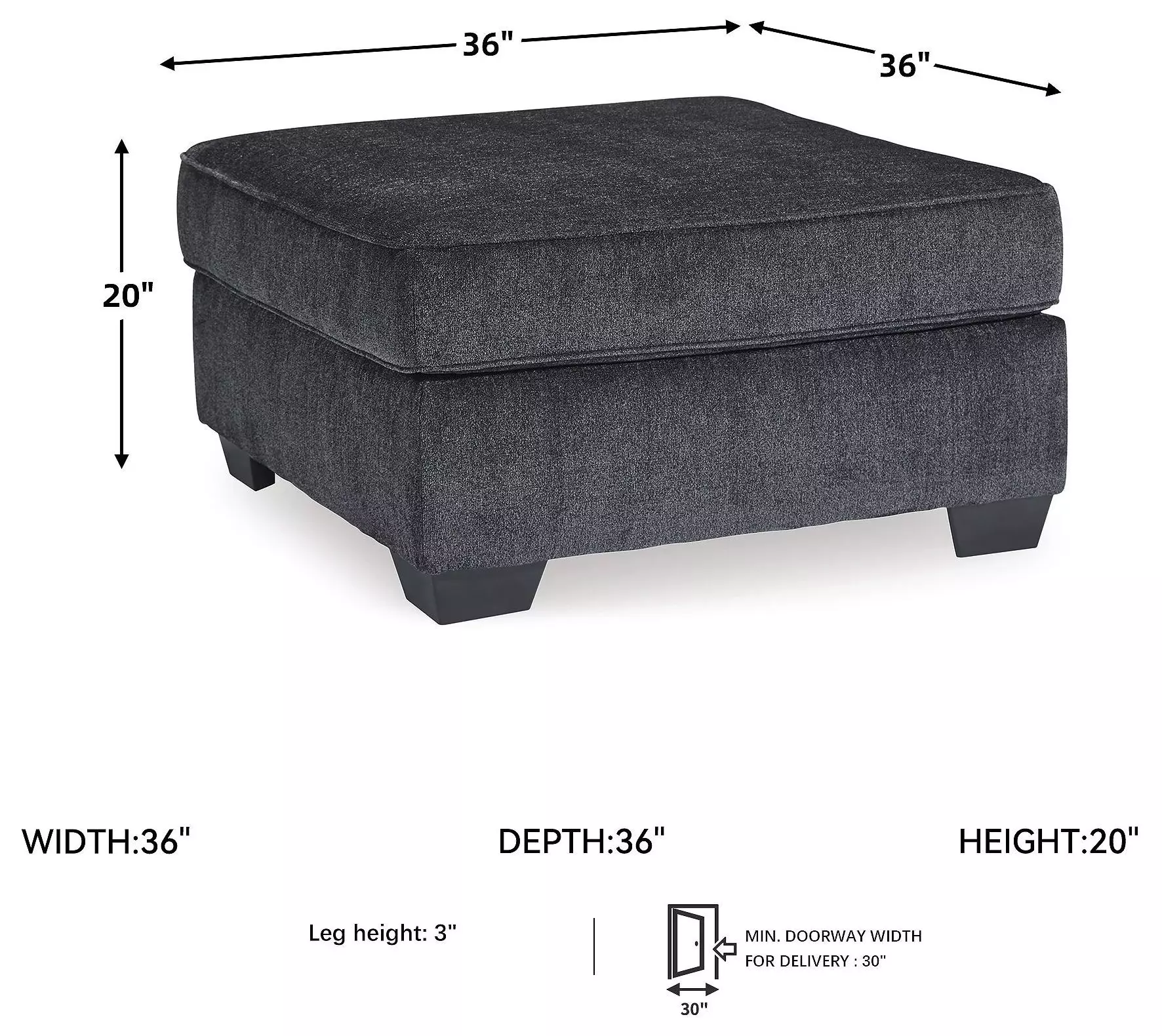 Altari Slate Oversized Accent Ottoman