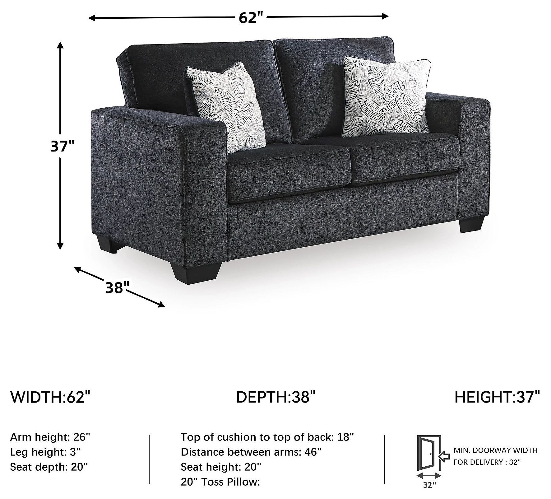 Altari Slate Loveseat