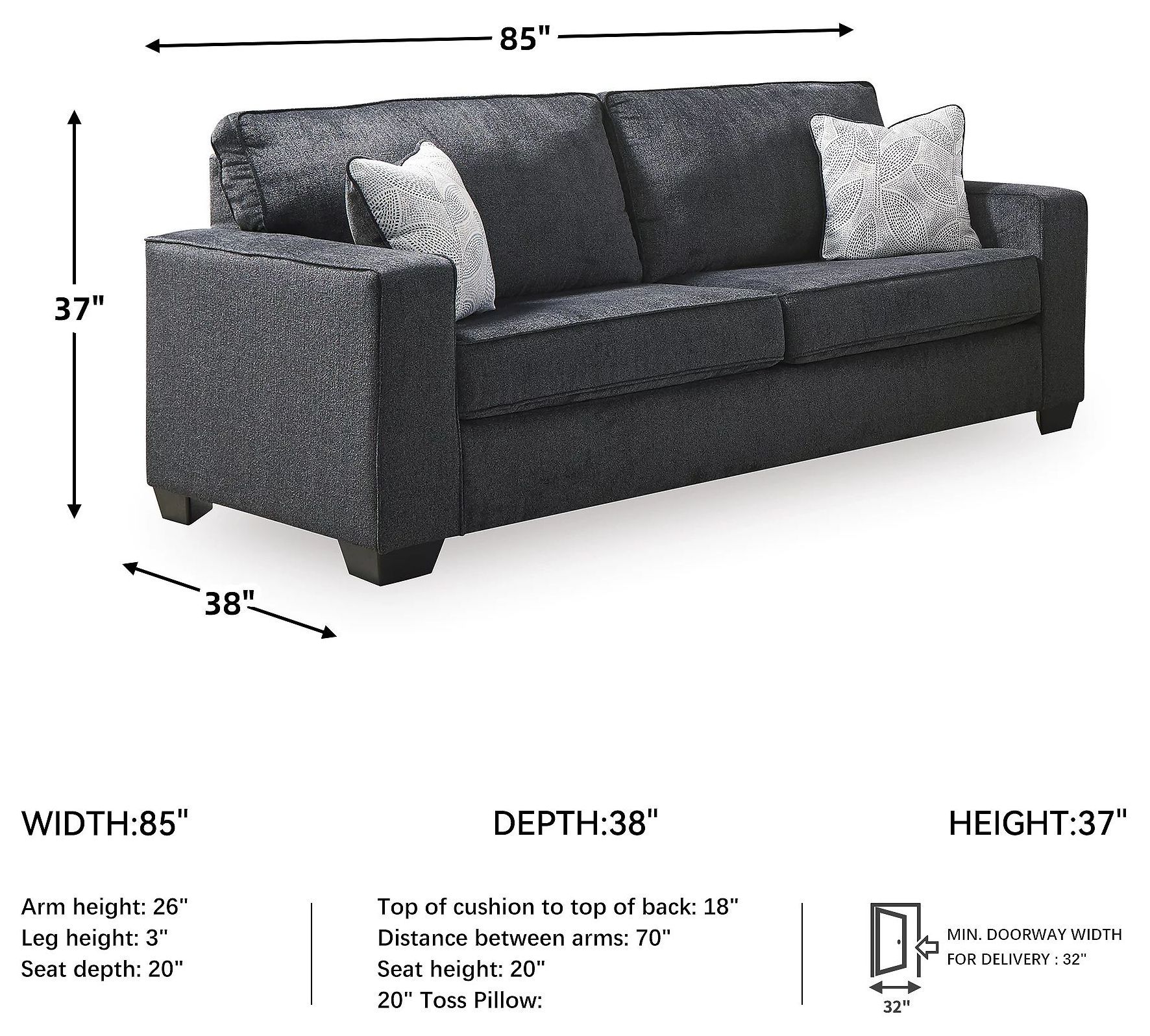 Altari Slate Sofa