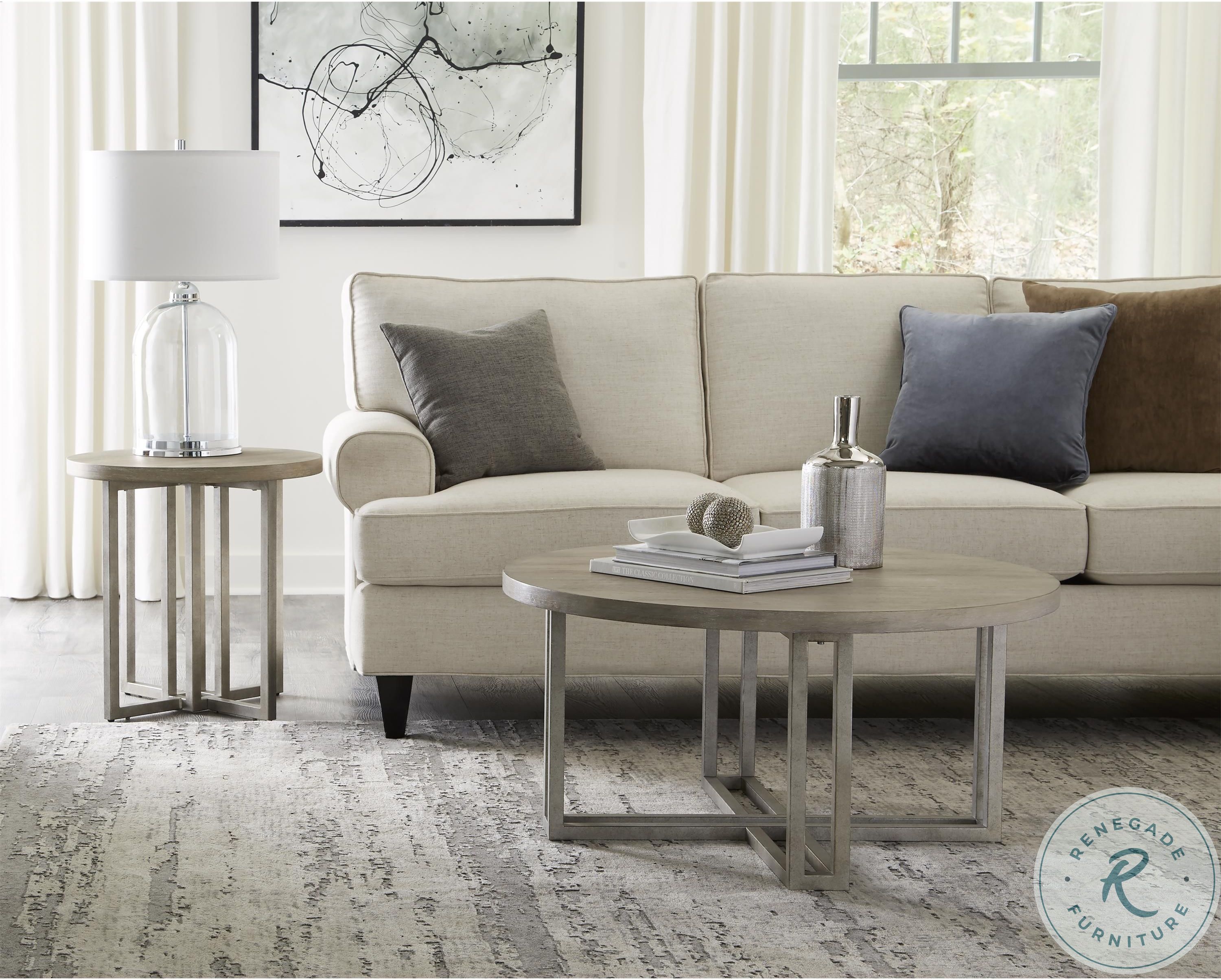Adelyn Crema Gray Round Side Table from Riverside Furniture Coleman