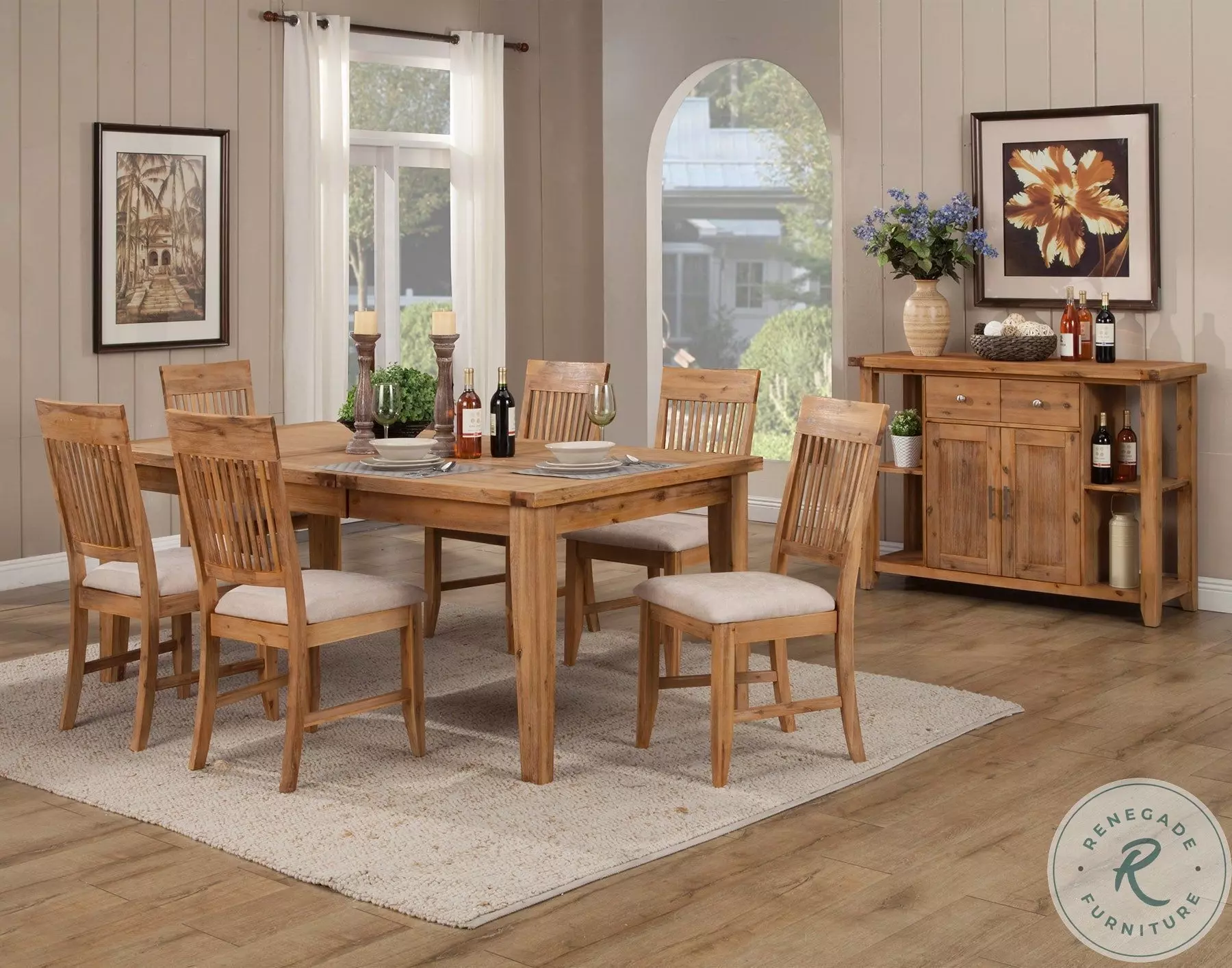 Aspen Natural Extendable Dining Room Set from Alpine | Coleman