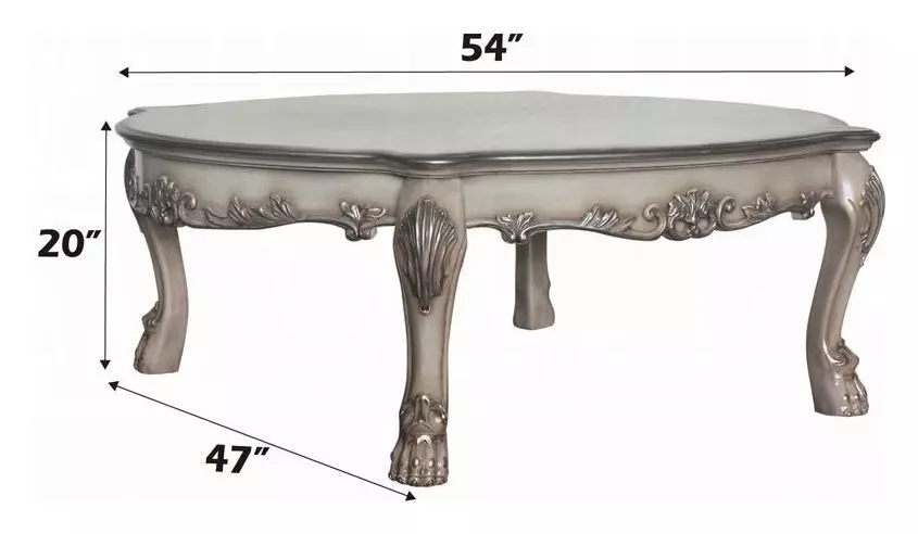 Dresden Vintage Bone White Oval Cocktail Table