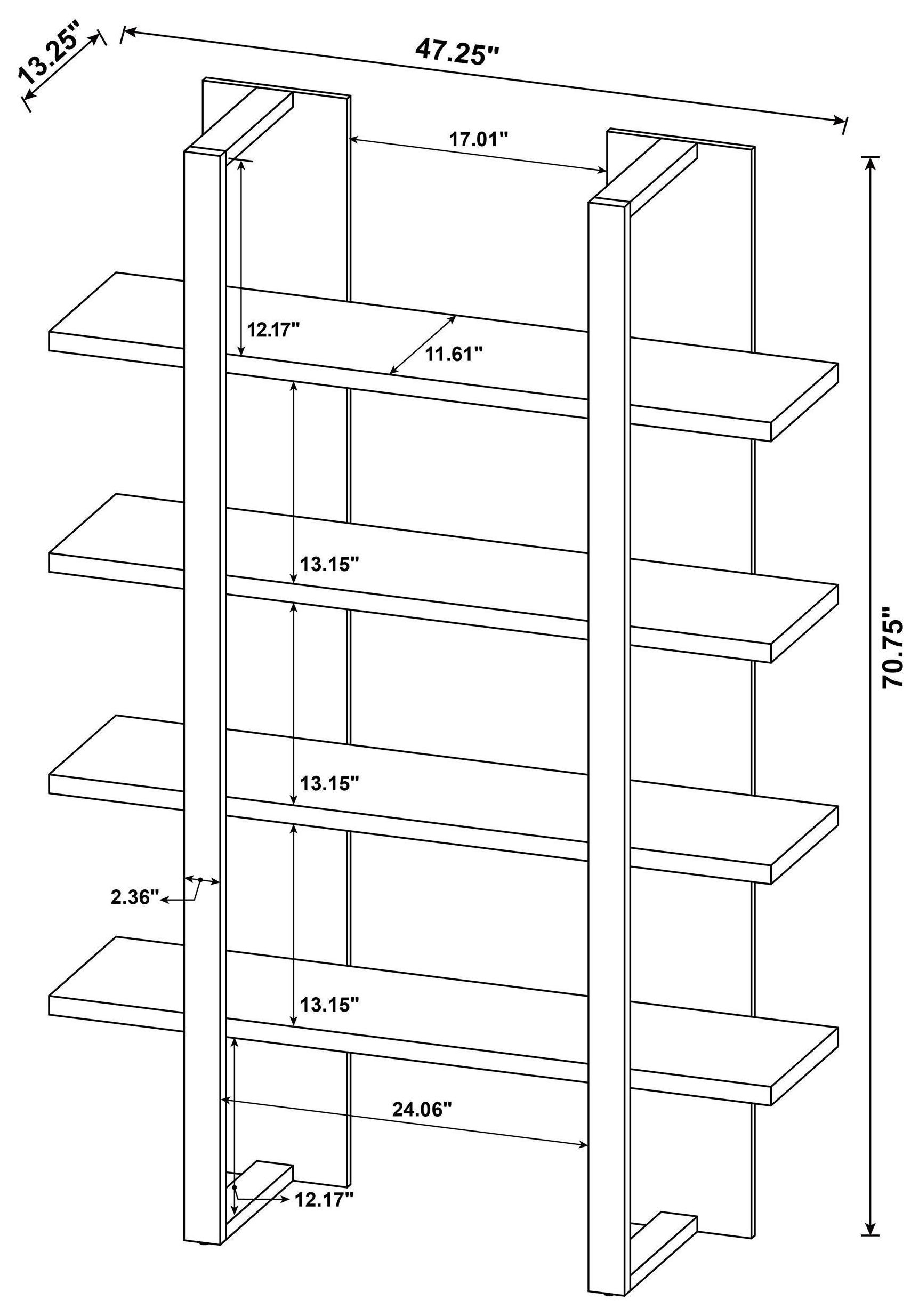 Danbrook Black And Aged Walnut Bookcase