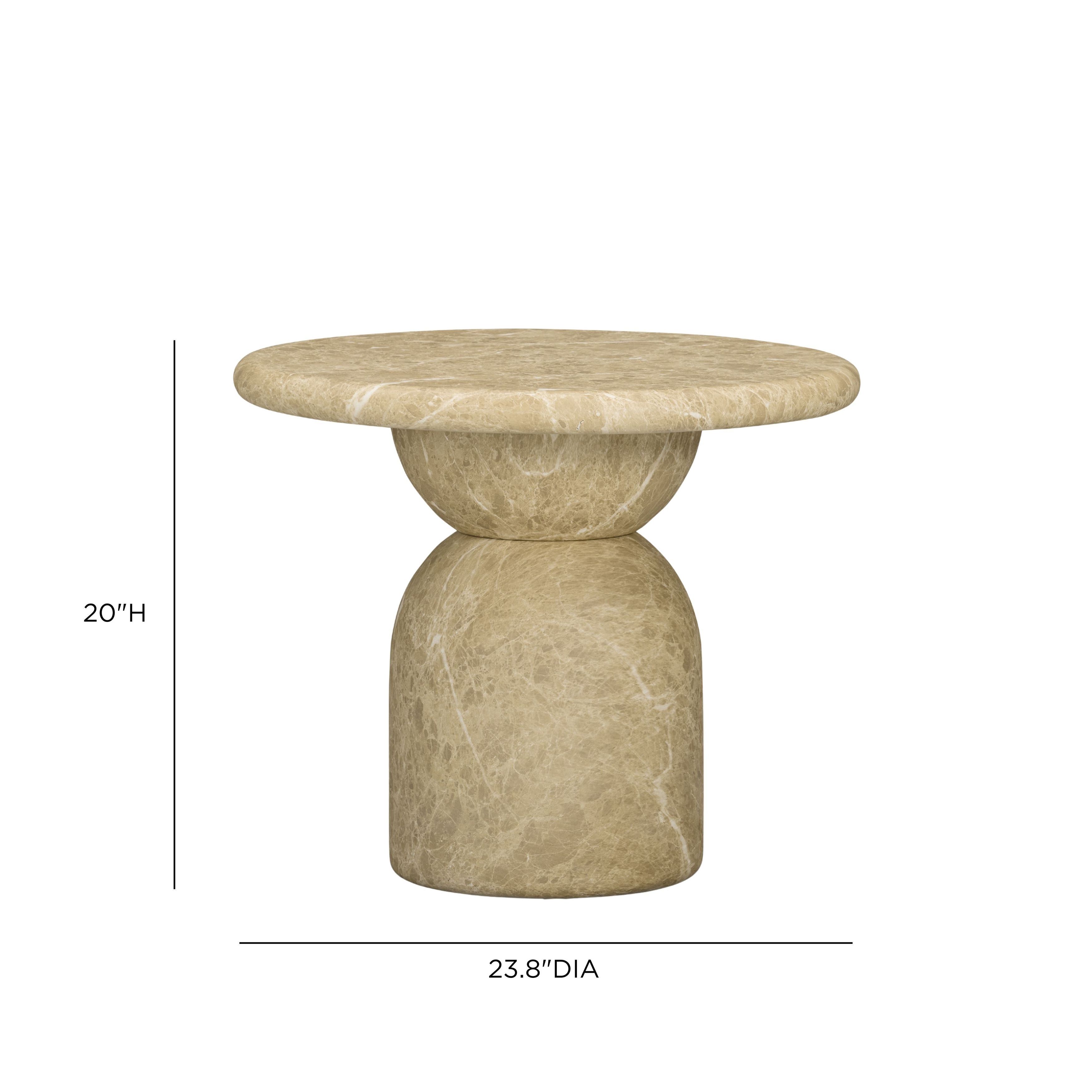 Cynthia Light Emperador Outdoor Round Side Table
