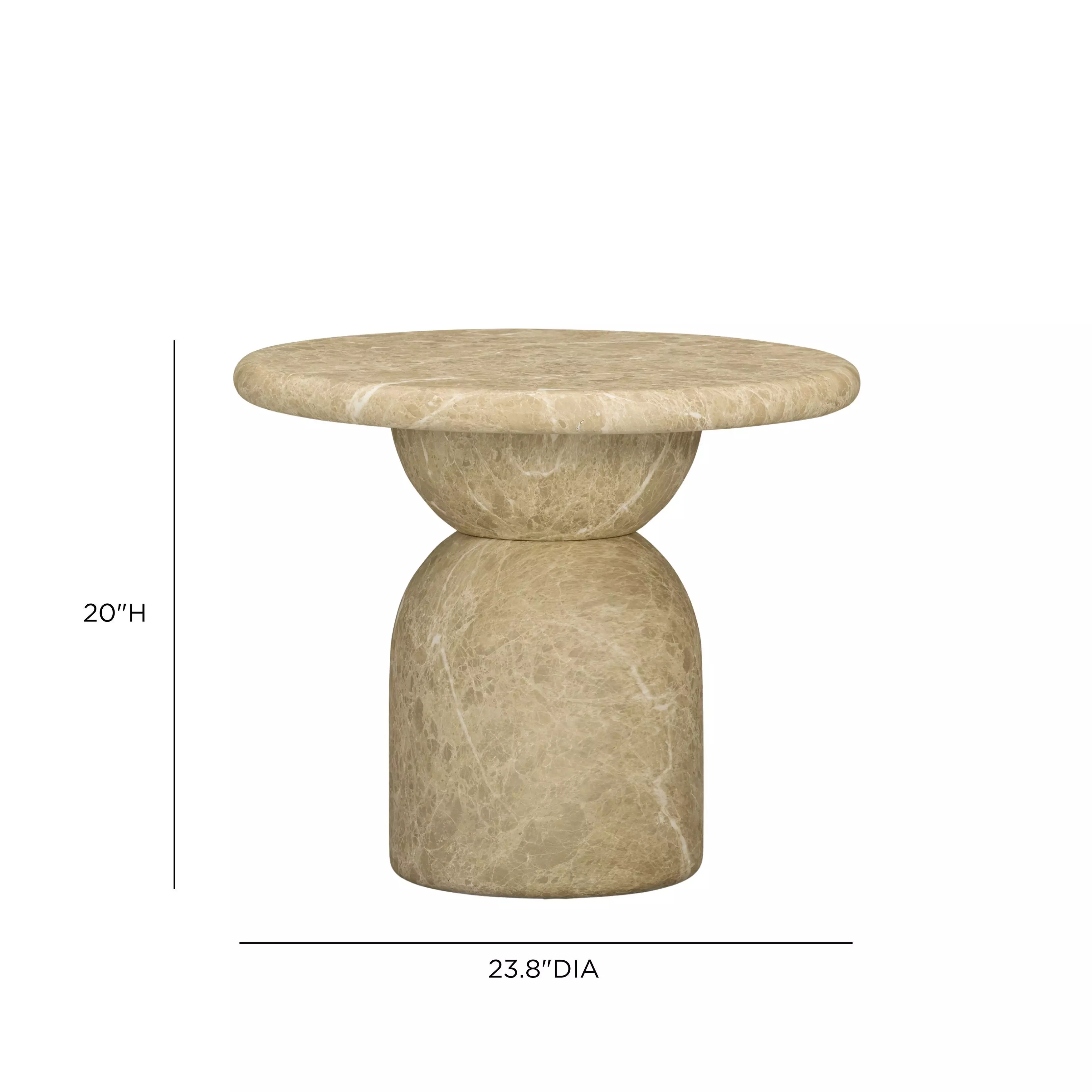 Cynthia Light Emperador Outdoor Round Side Table
