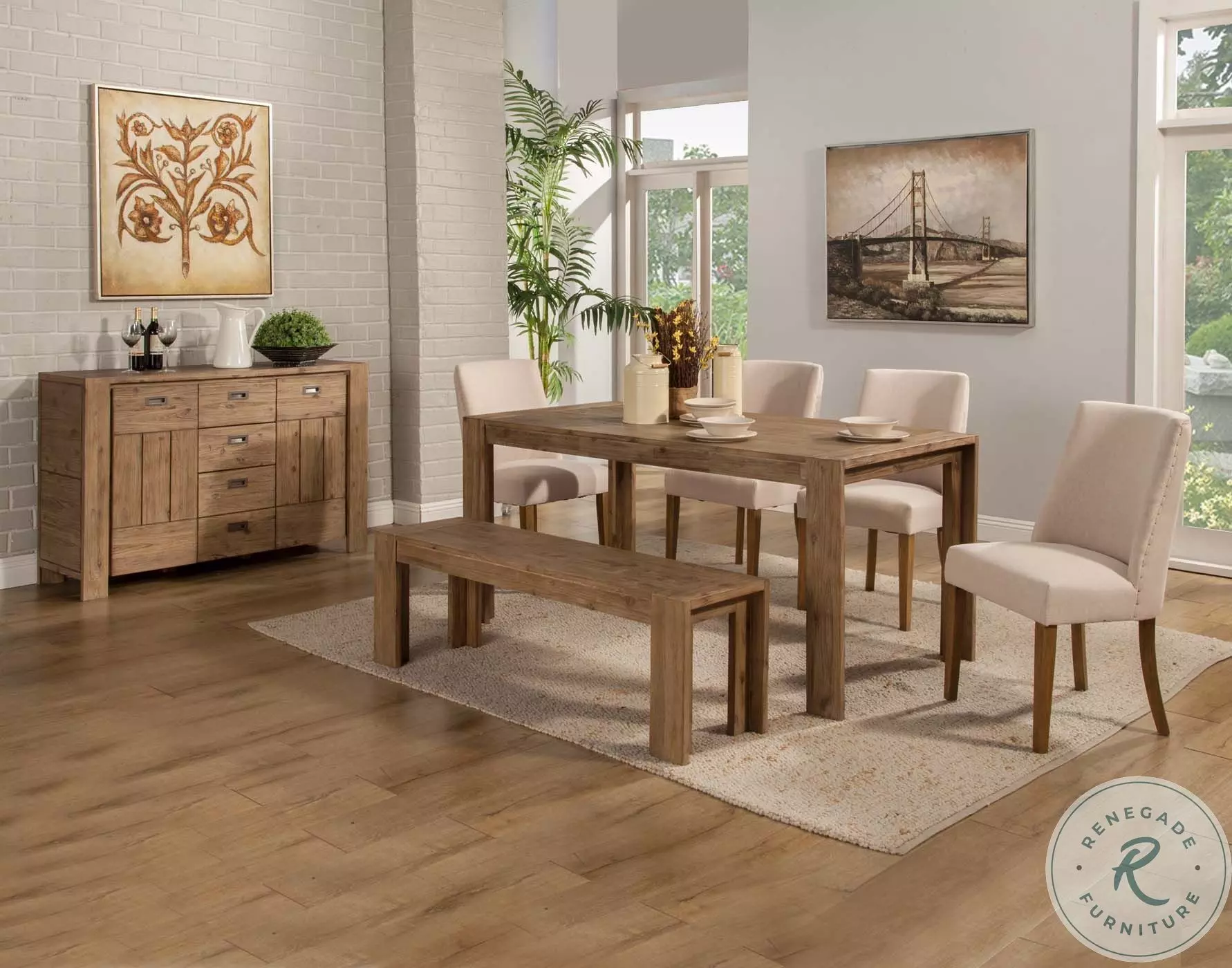 Seashore Antique Natural Dining Table From Alpine | Coleman Furniture