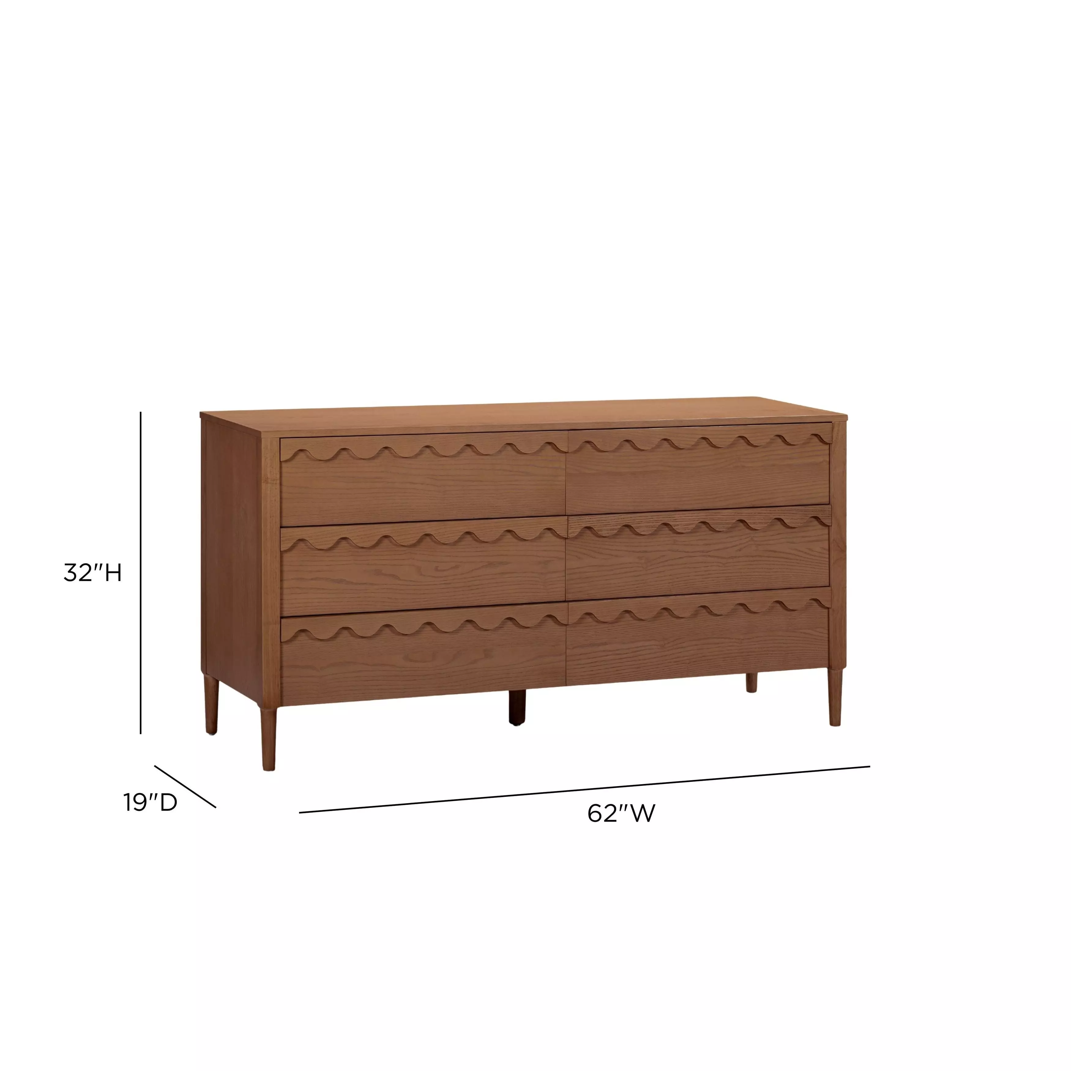 Oodle Walnut 6 Drawer Dresser
