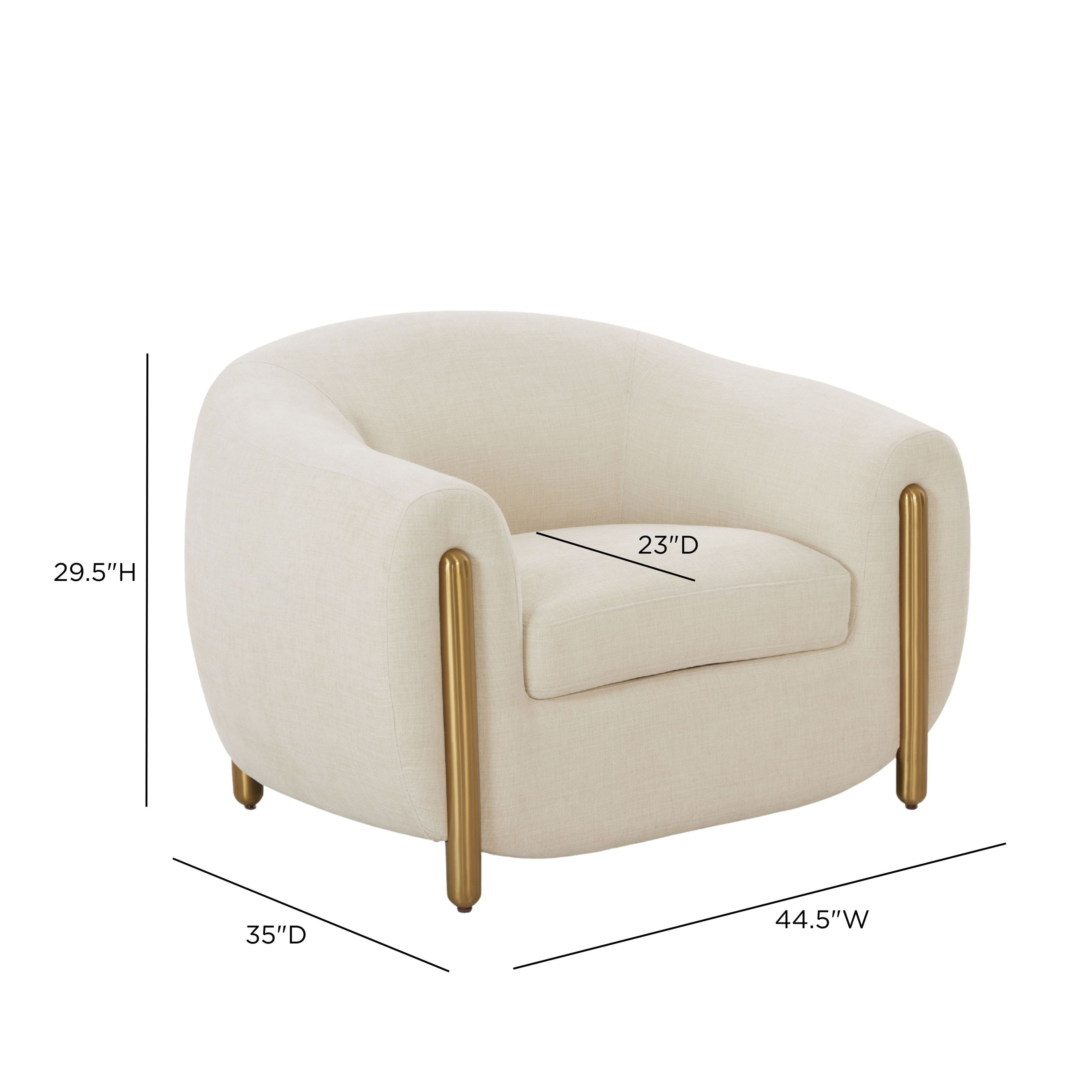 Lina Cream Performance Linen Upholstered Accent Chair