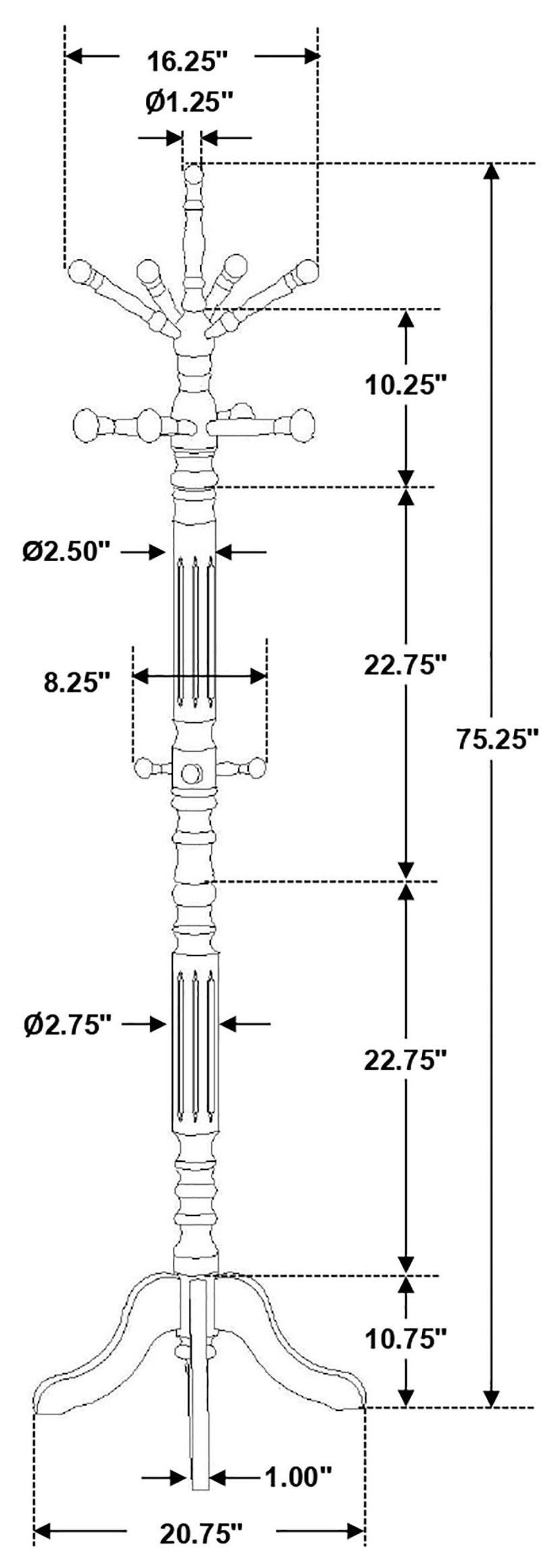 Achelle Golden Brown 11 Hooks Coat Rack
