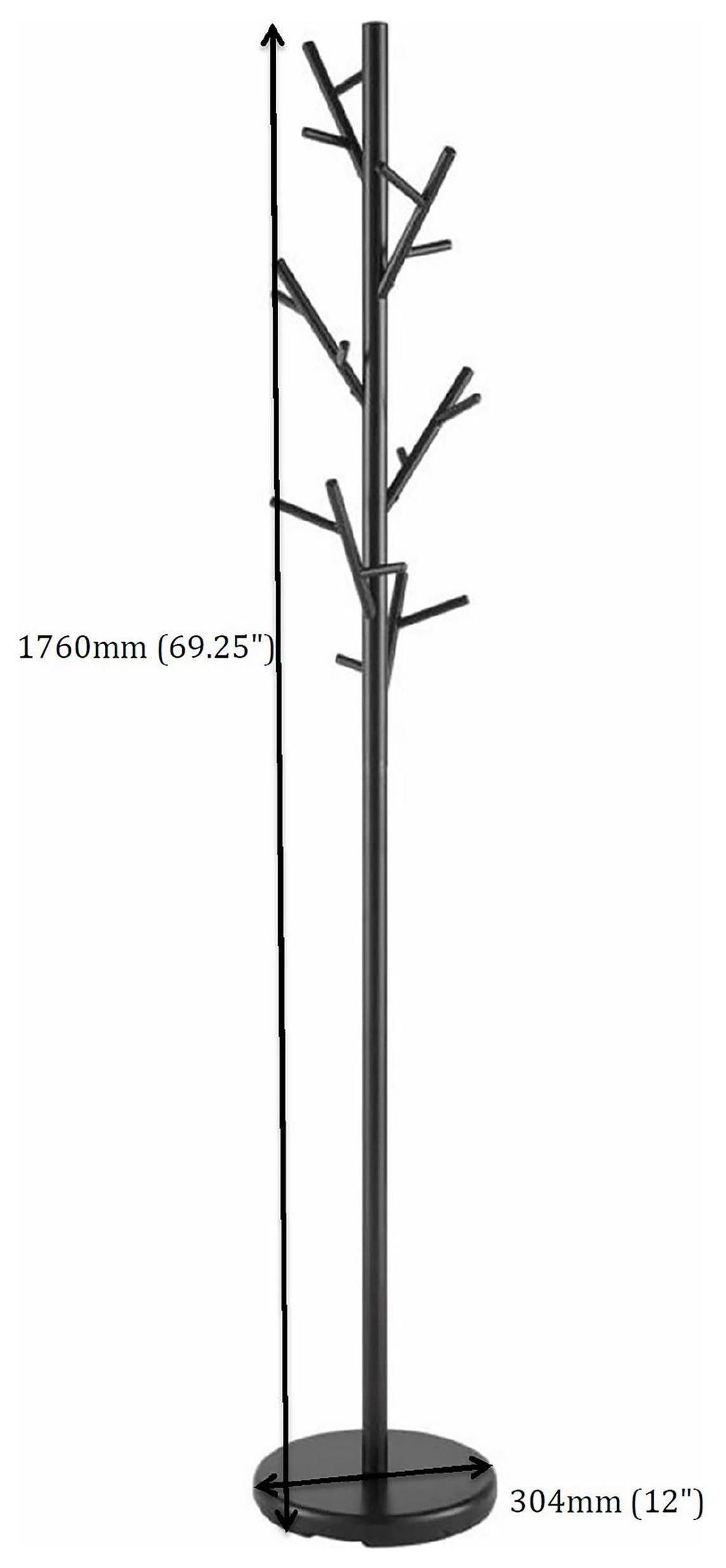 Clover Black 12 Hooks Coat Rack