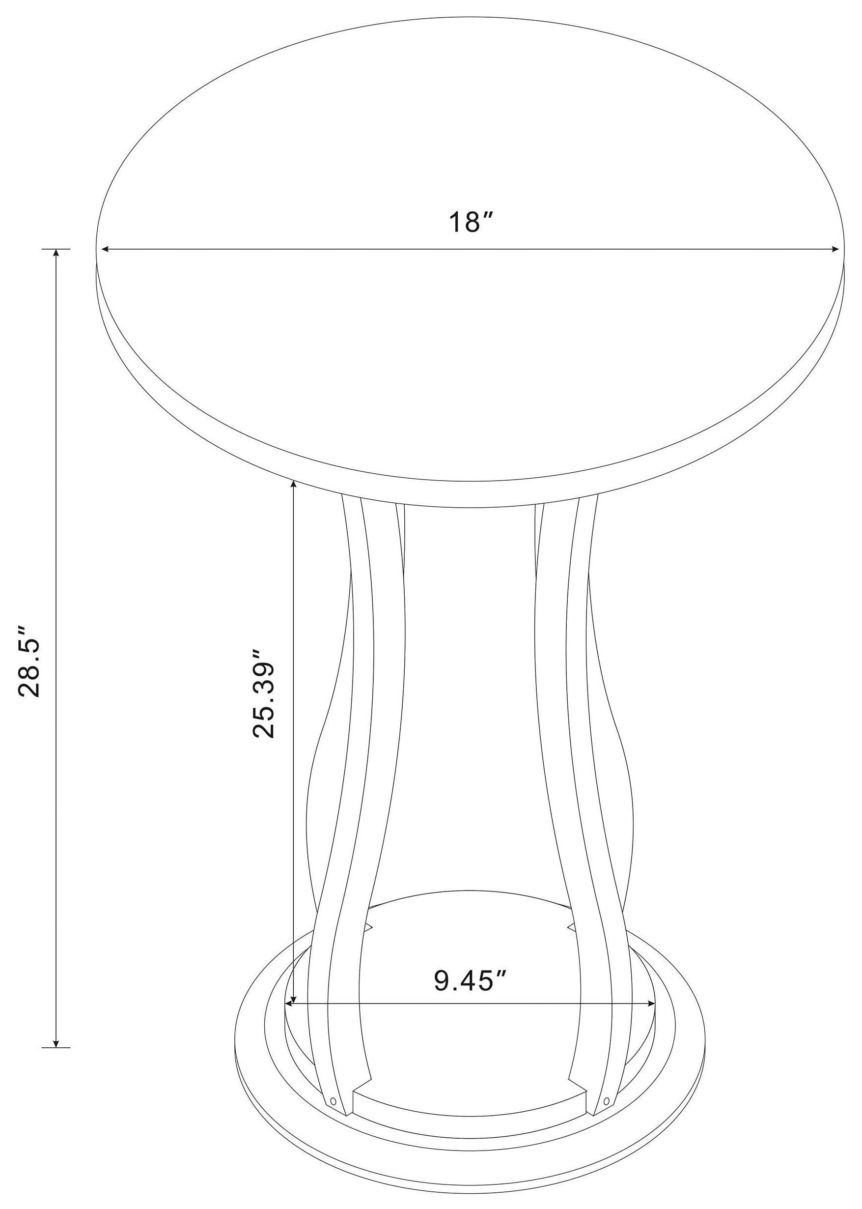 Elton Brown And Marble Top Round Accent Table