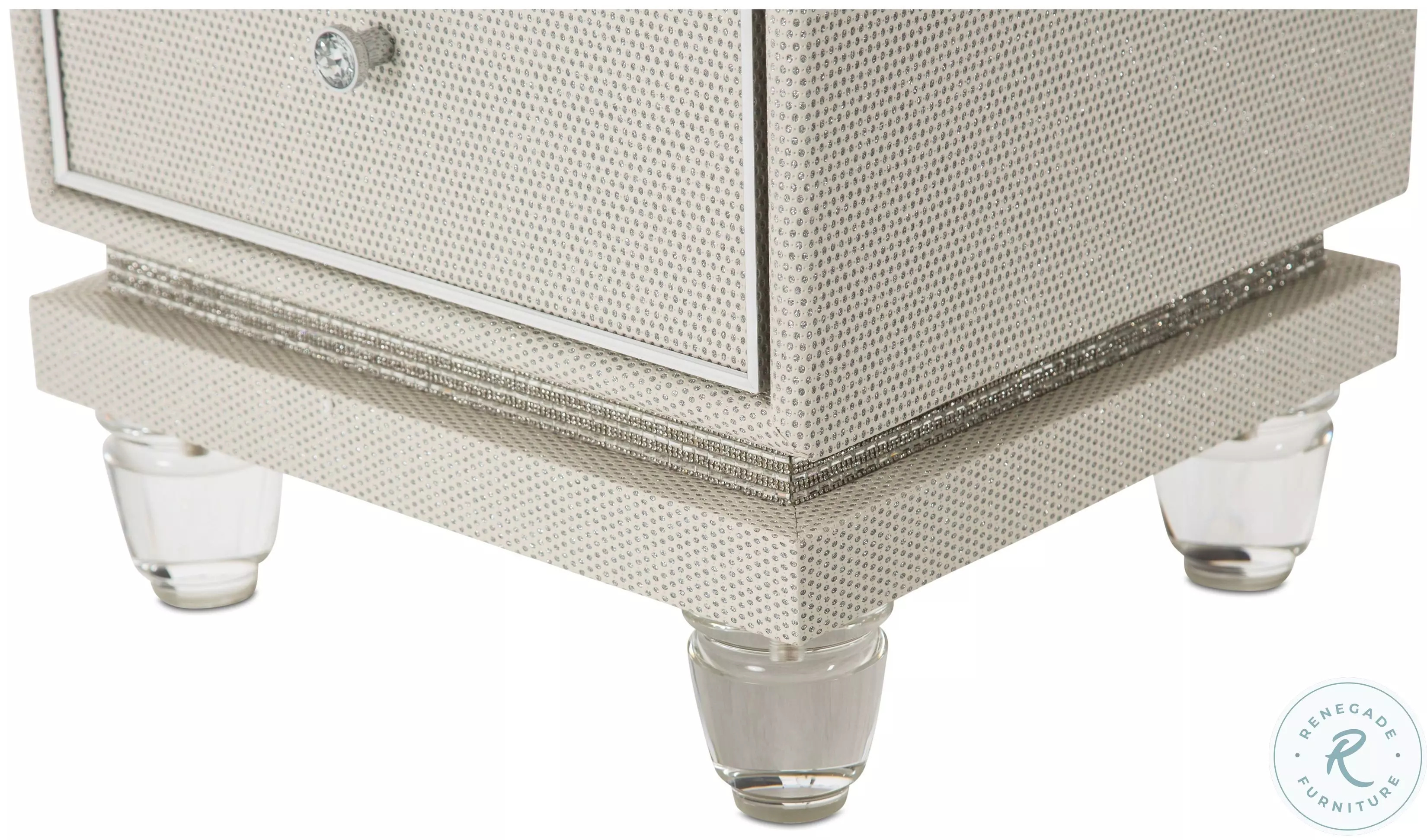 Glimmering Heights Ivory Upholstered Swivel Lingerie Chest