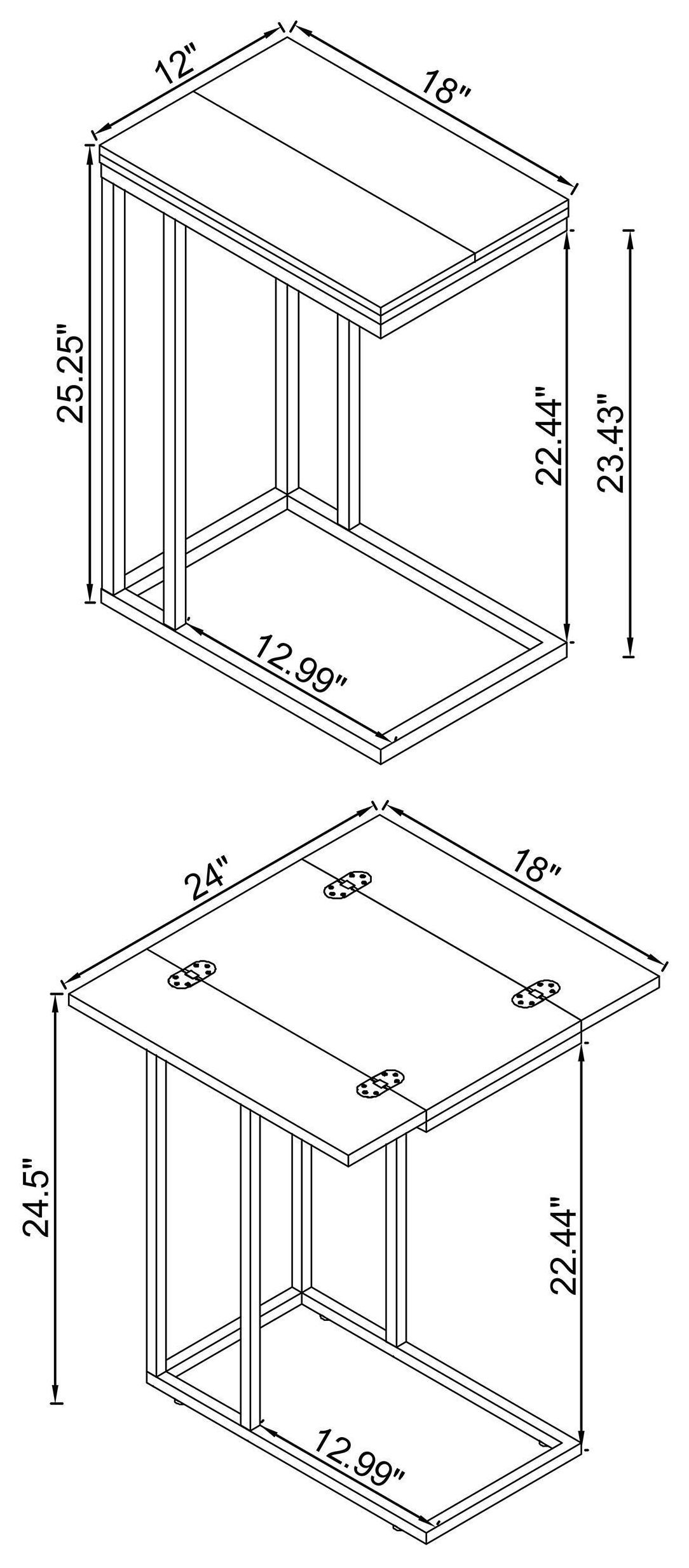 Pedro Weathered Grey And Black Accent Table