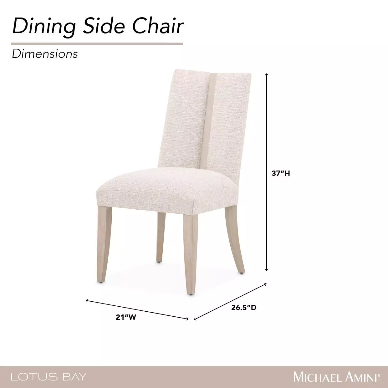 Lotus Bay Tusk Upholstered Dining Side Chair Set of 2