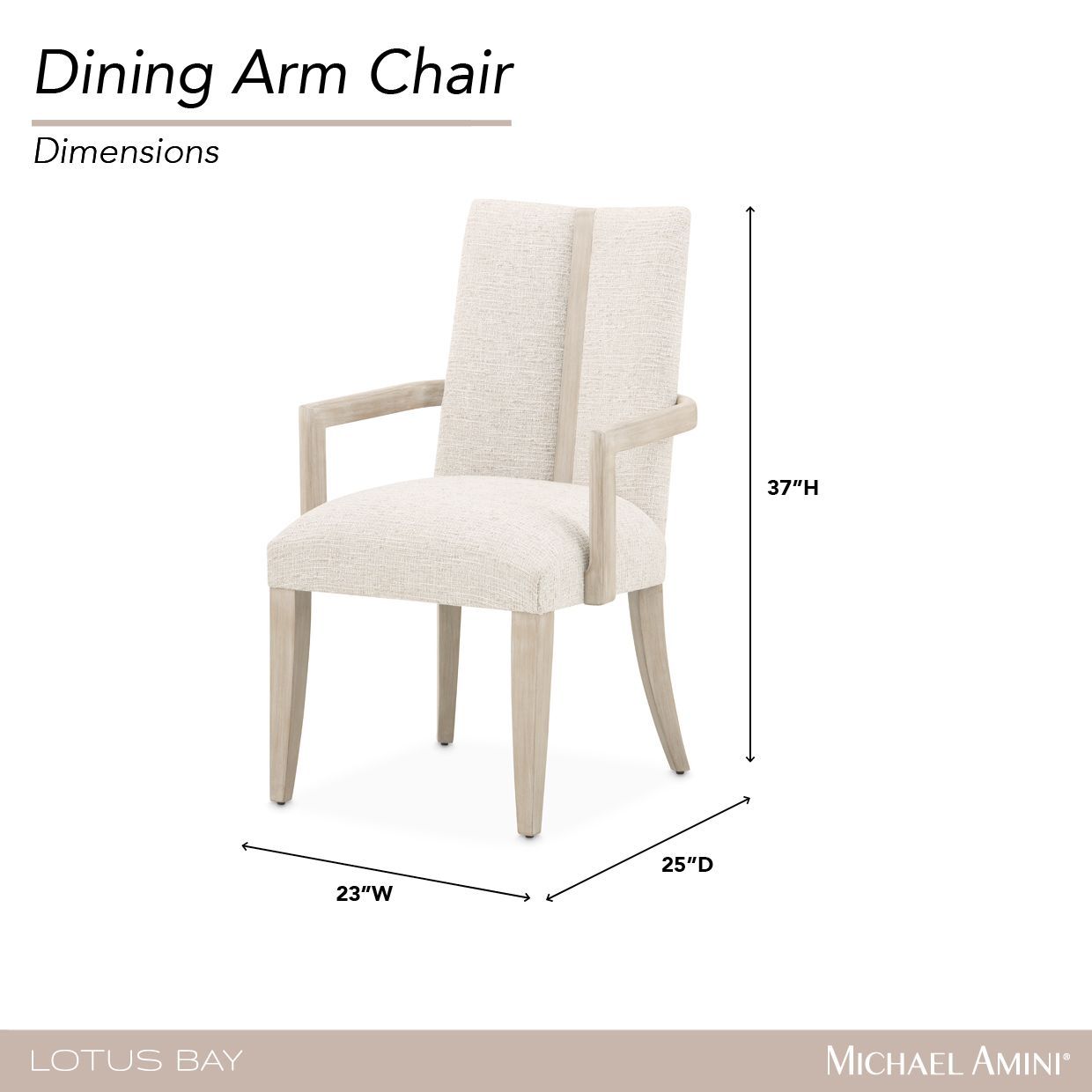 Lotus Bay Tusk Upholstered Dining Arm Chair