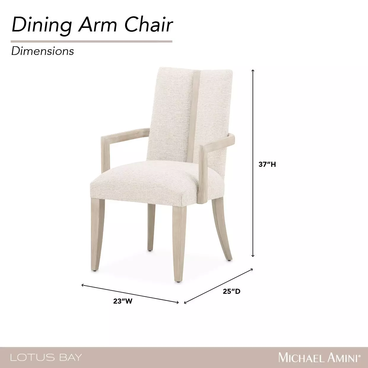 Lotus Bay Tusk Upholstered Dining Arm Chair