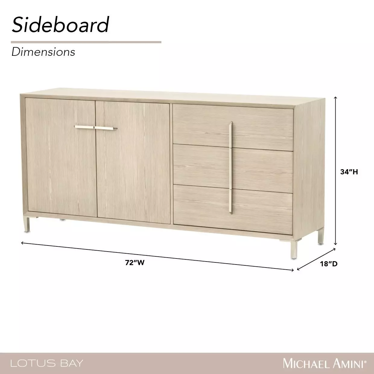 Lotus Bay Sand 2 Door Sideboard