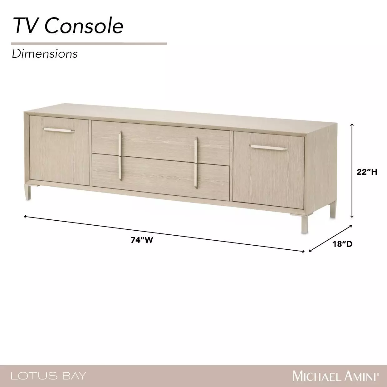 Lotus Bay Sand 74" TV Stand