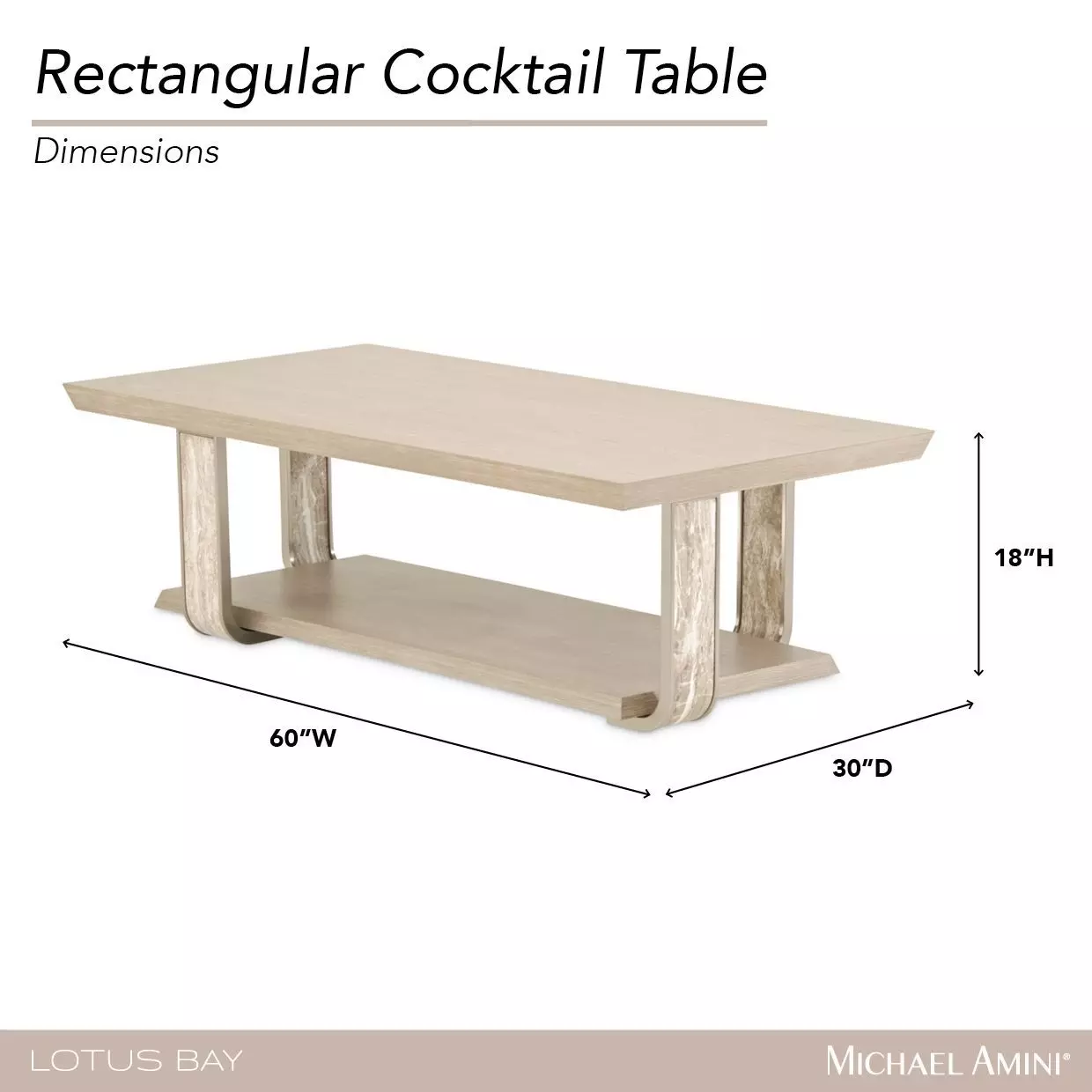 Lotus Bay Sand Rectangular Cocktail Table