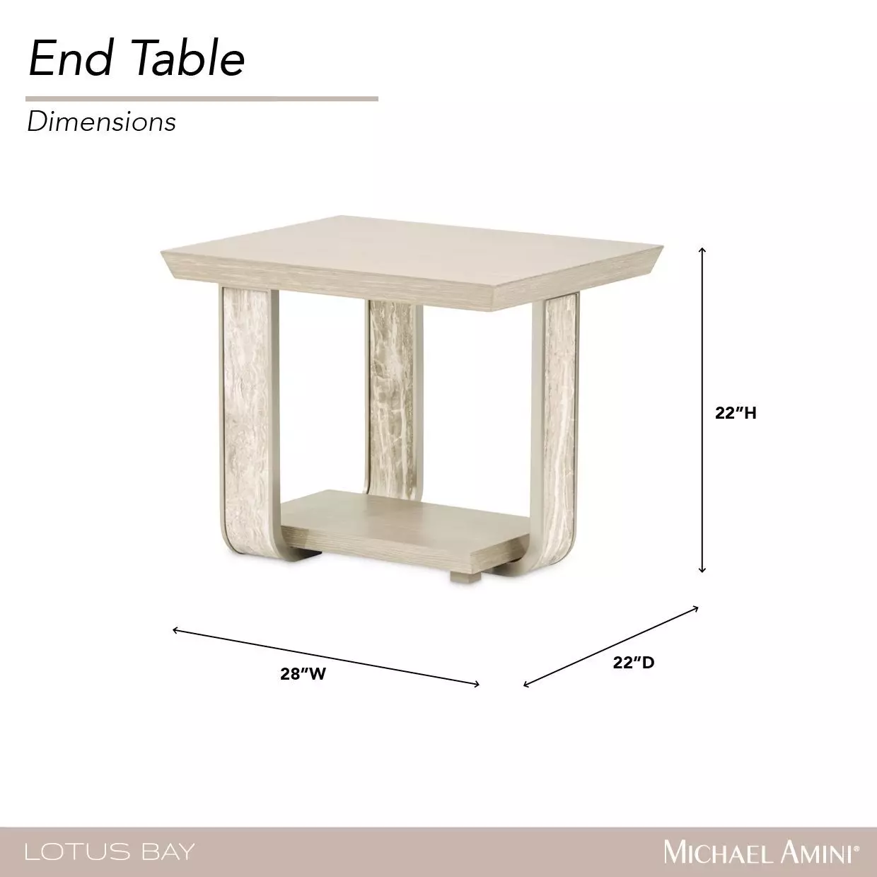 Lotus Bay Sand Rectangular End Table