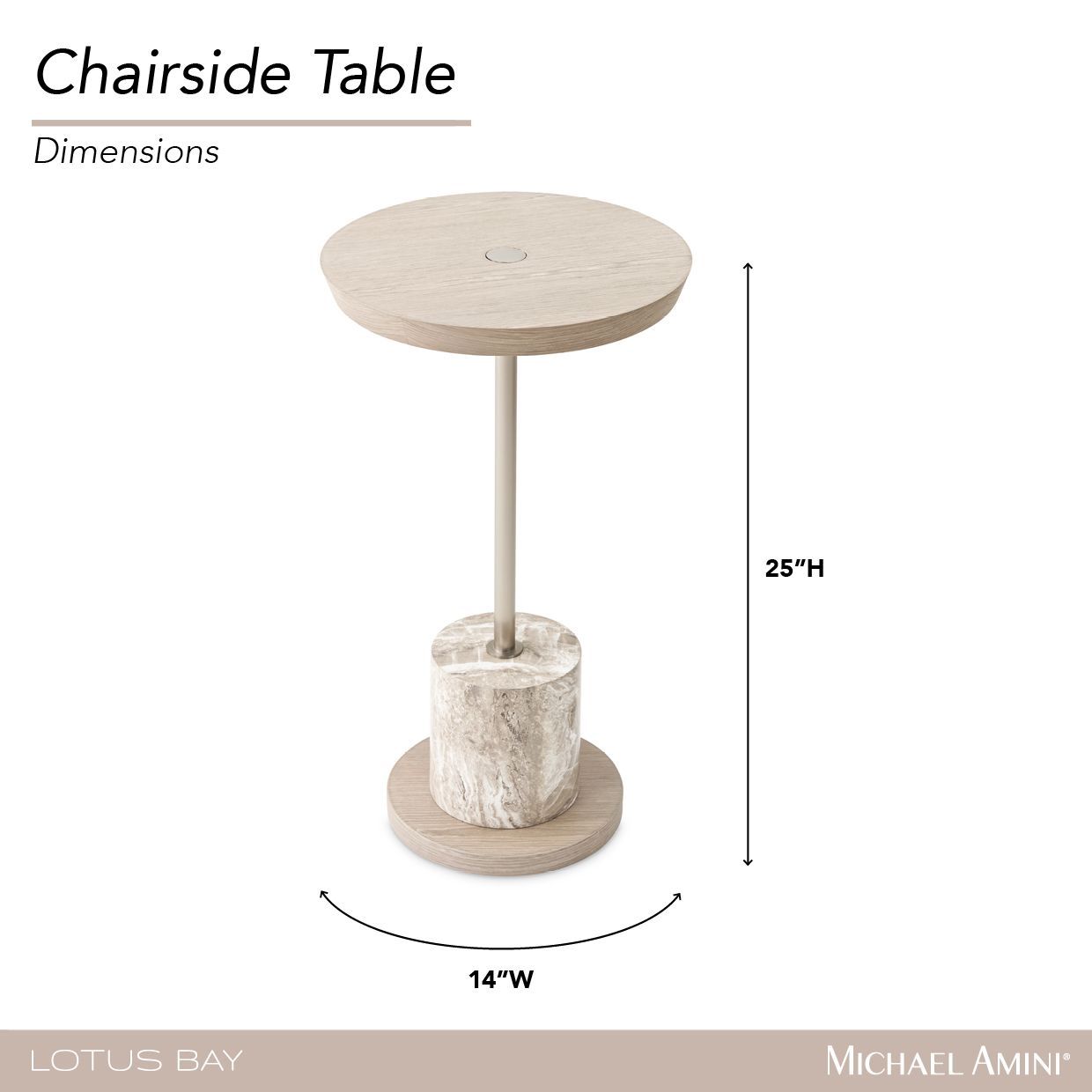 Lotus Bay Sand Round Chairside Table