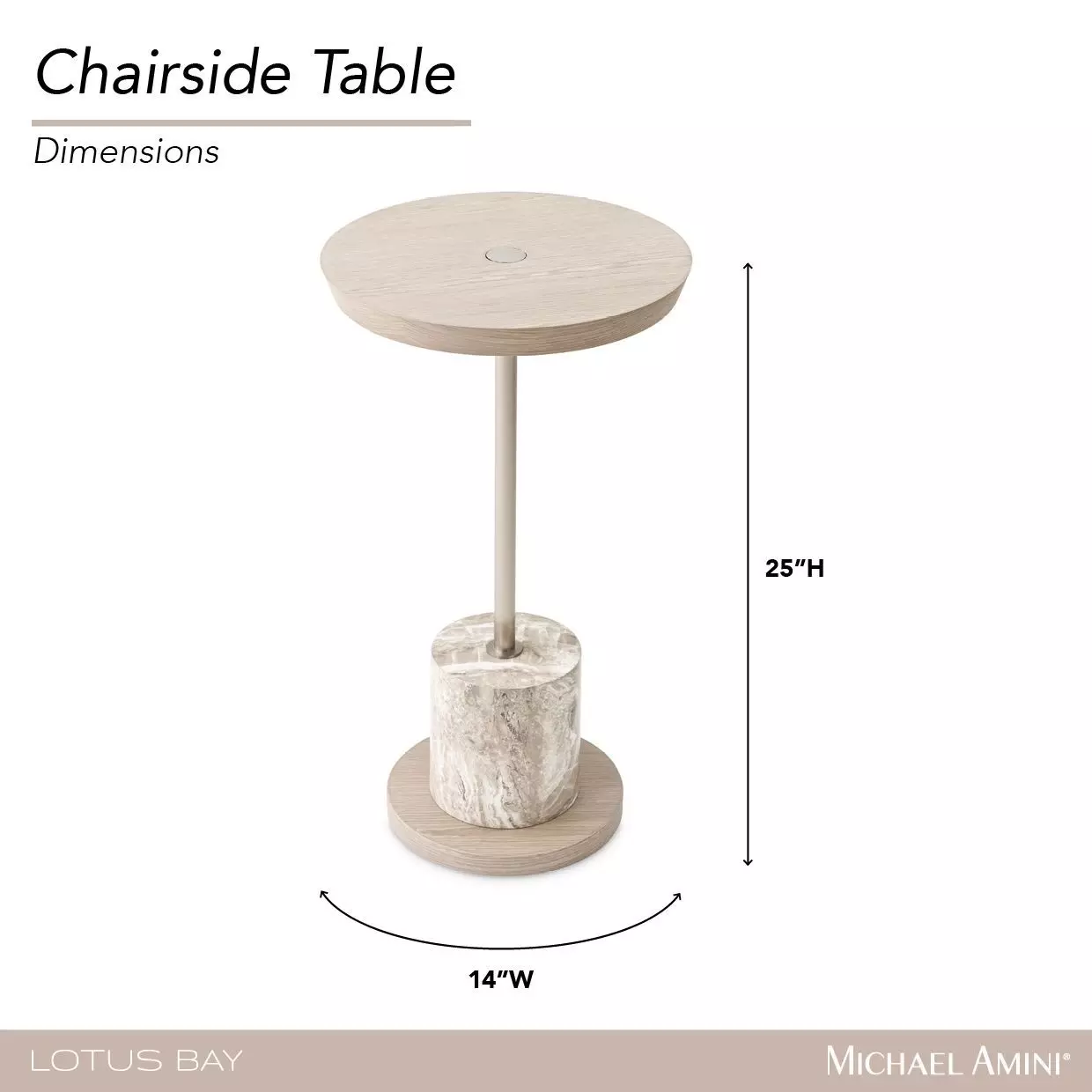 Lotus Bay Sand Round Chairside Table