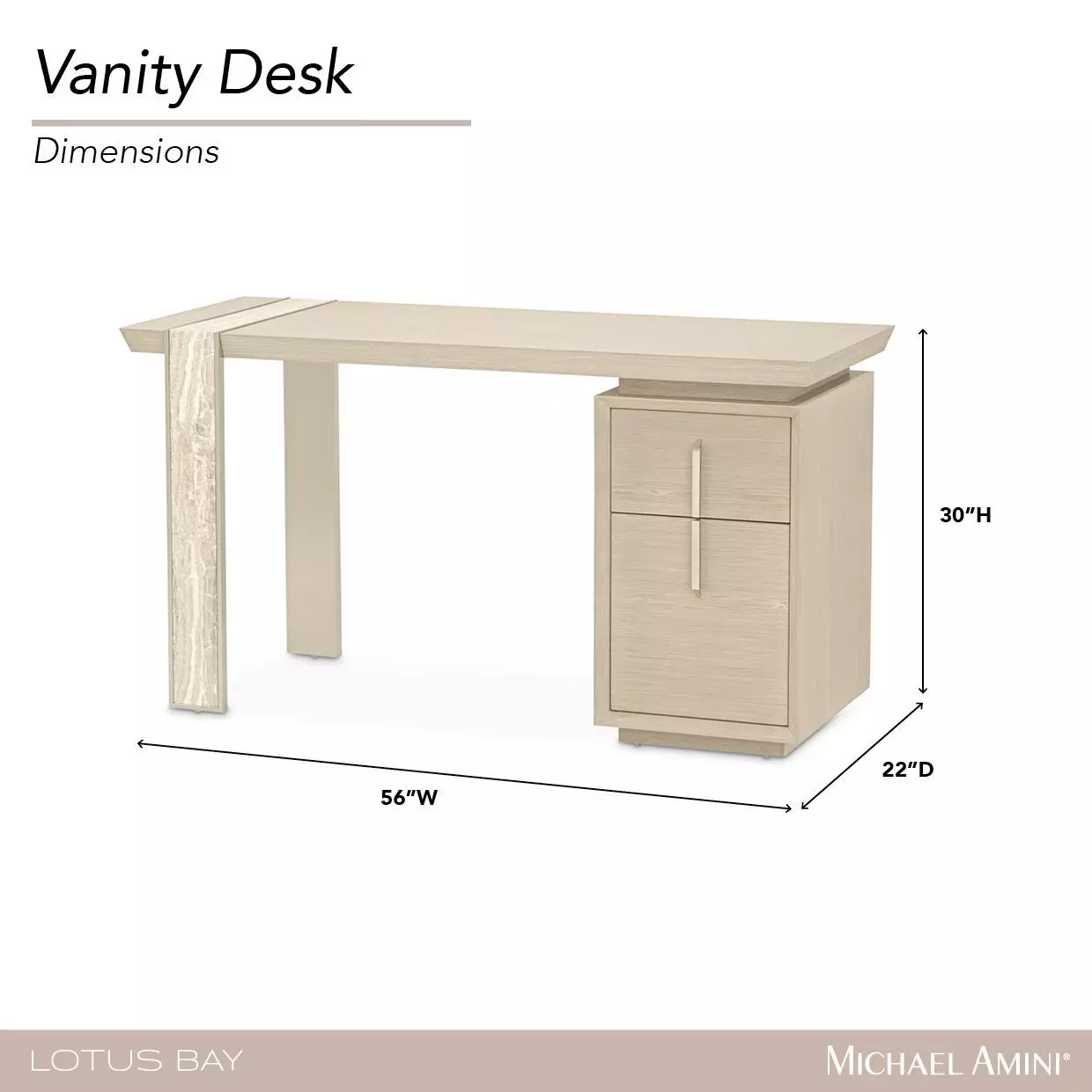 Lotus Bay Sand Vanity Desk