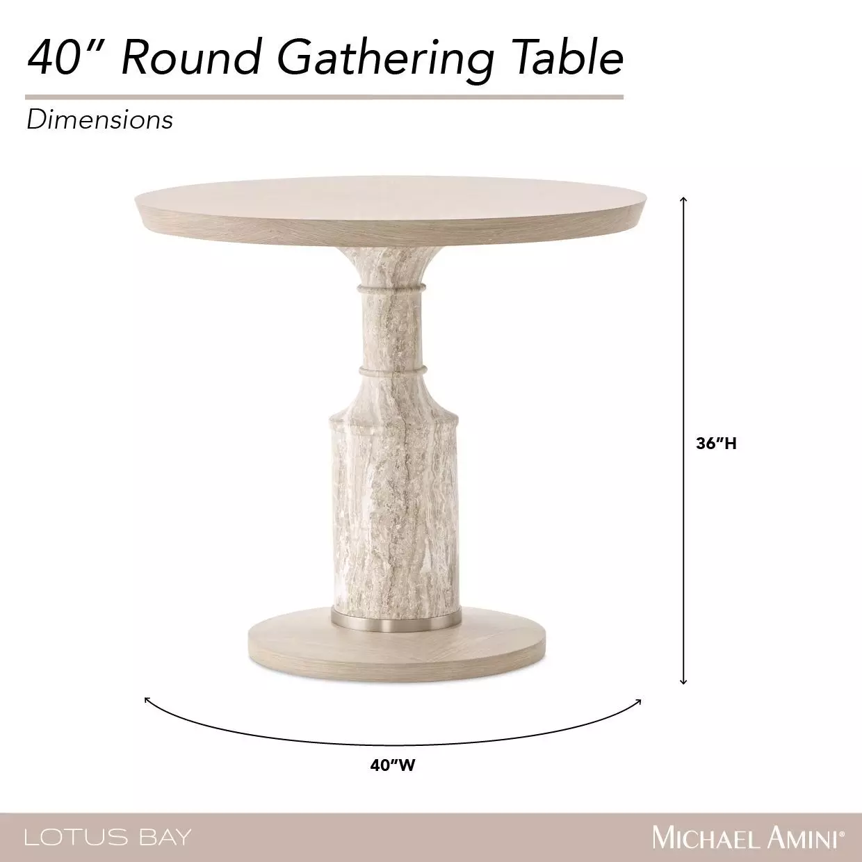 Lotus Bay Sand 40" Round Gathering Table