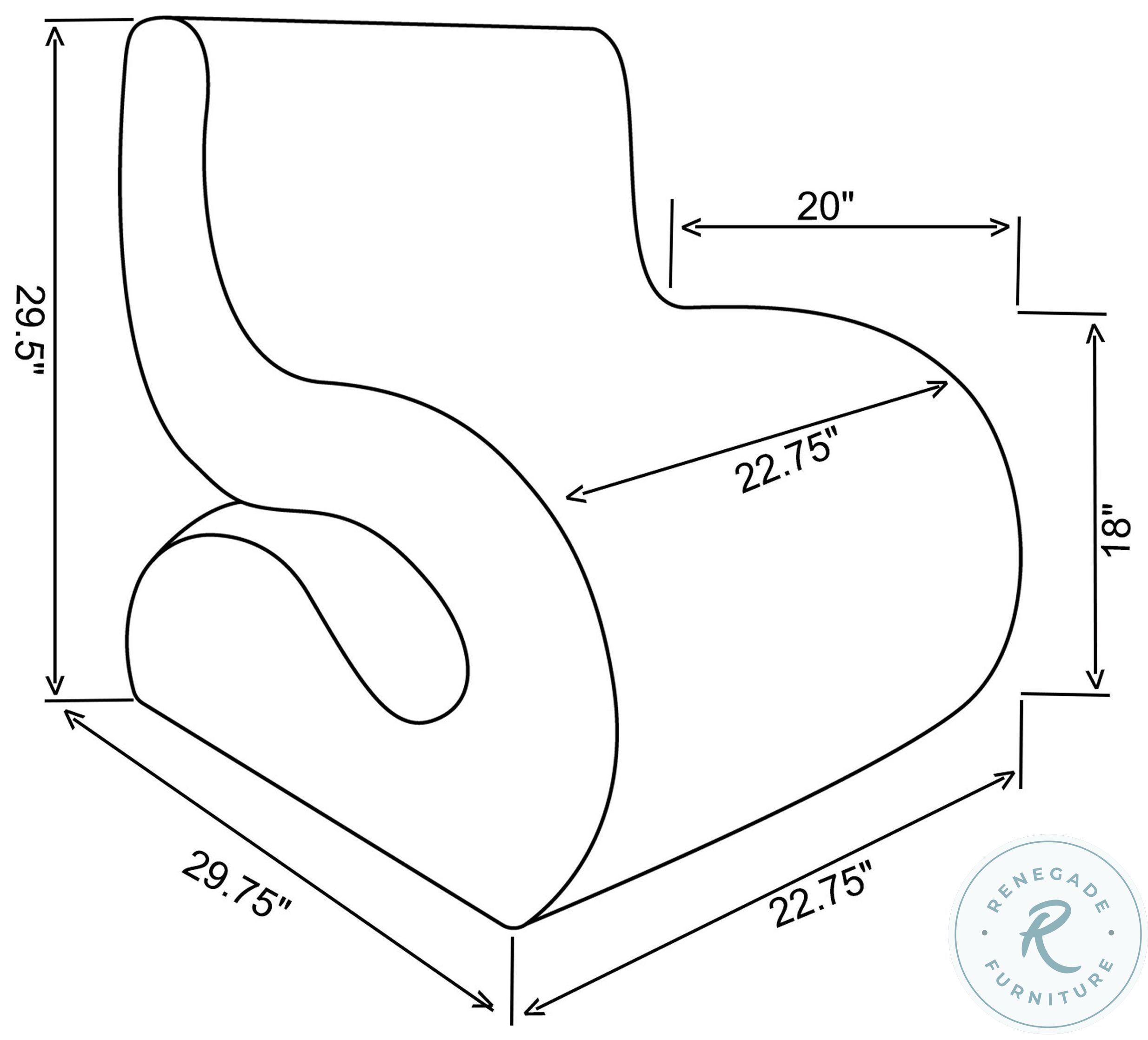 Ronea Charcoal Boucle Armless Curved Accent Chair From Coaster