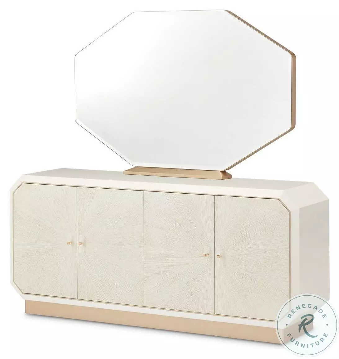 La Rachelle Medium Champagne Sideboard with Mirror From Michael