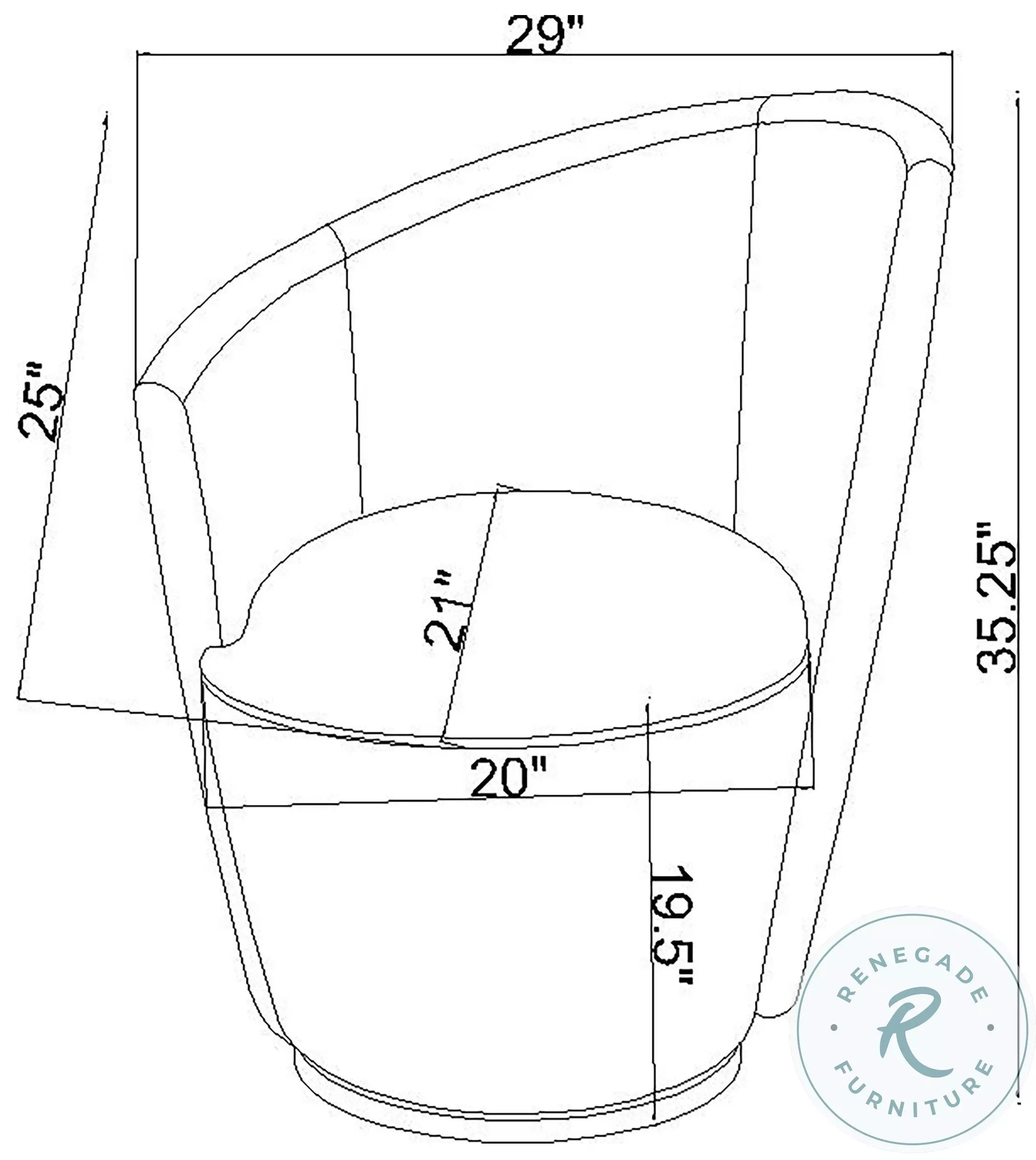 Nueva Blush Swivel Curved Backrest Accent Chair