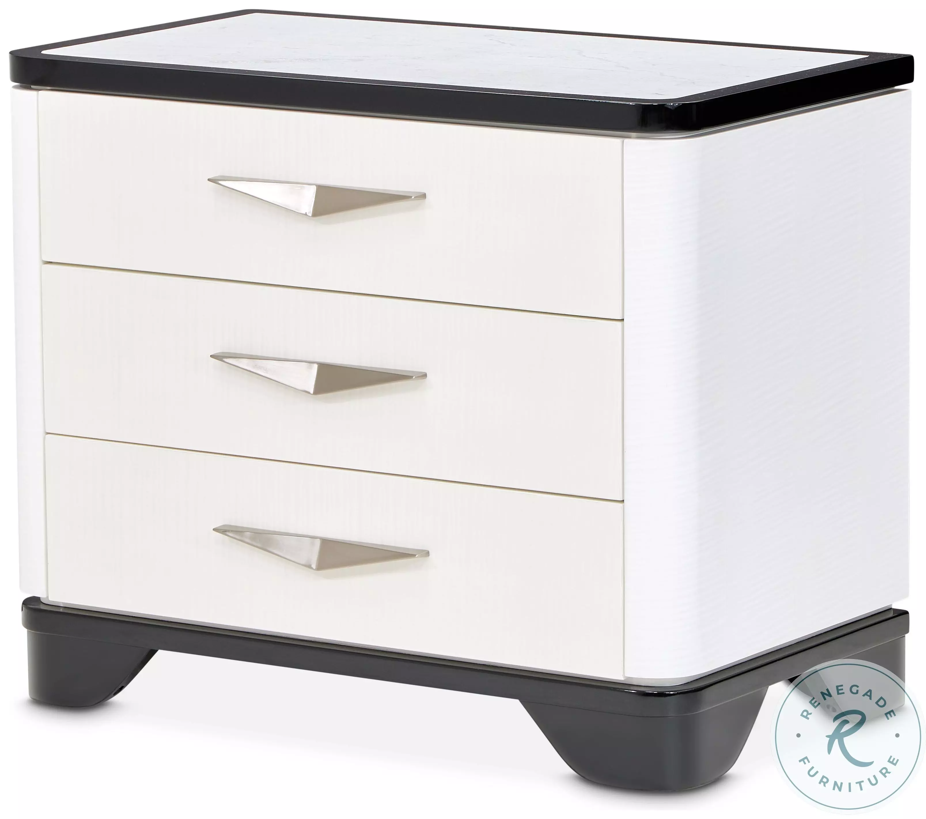 Tuxedo Black And White Piano Keyboard Large Drawer Nightstand From
