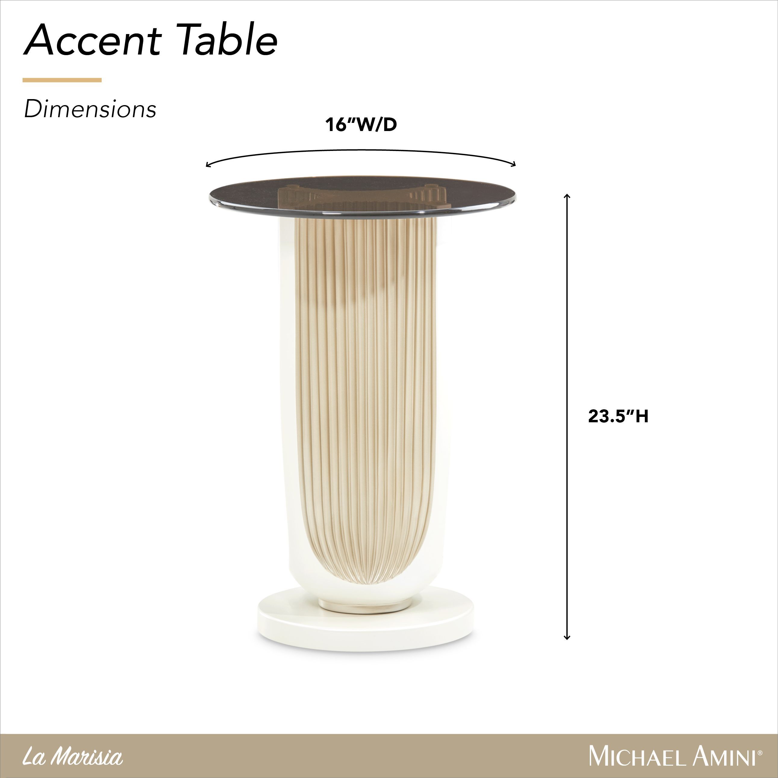 La Marisia Creamy Pearl Round Accent Table
