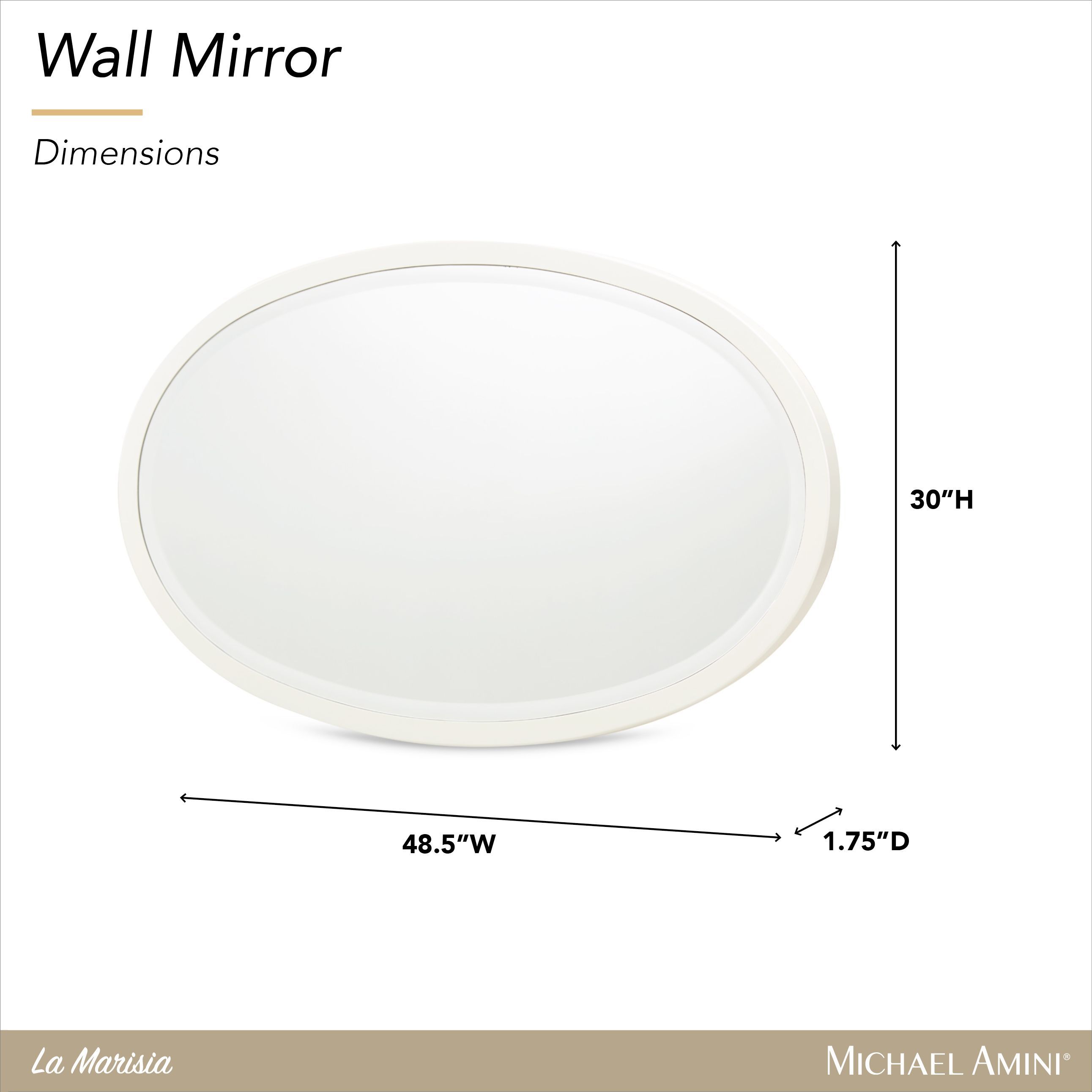 La Marisia Creamy Pearl Oval Wall Mirror