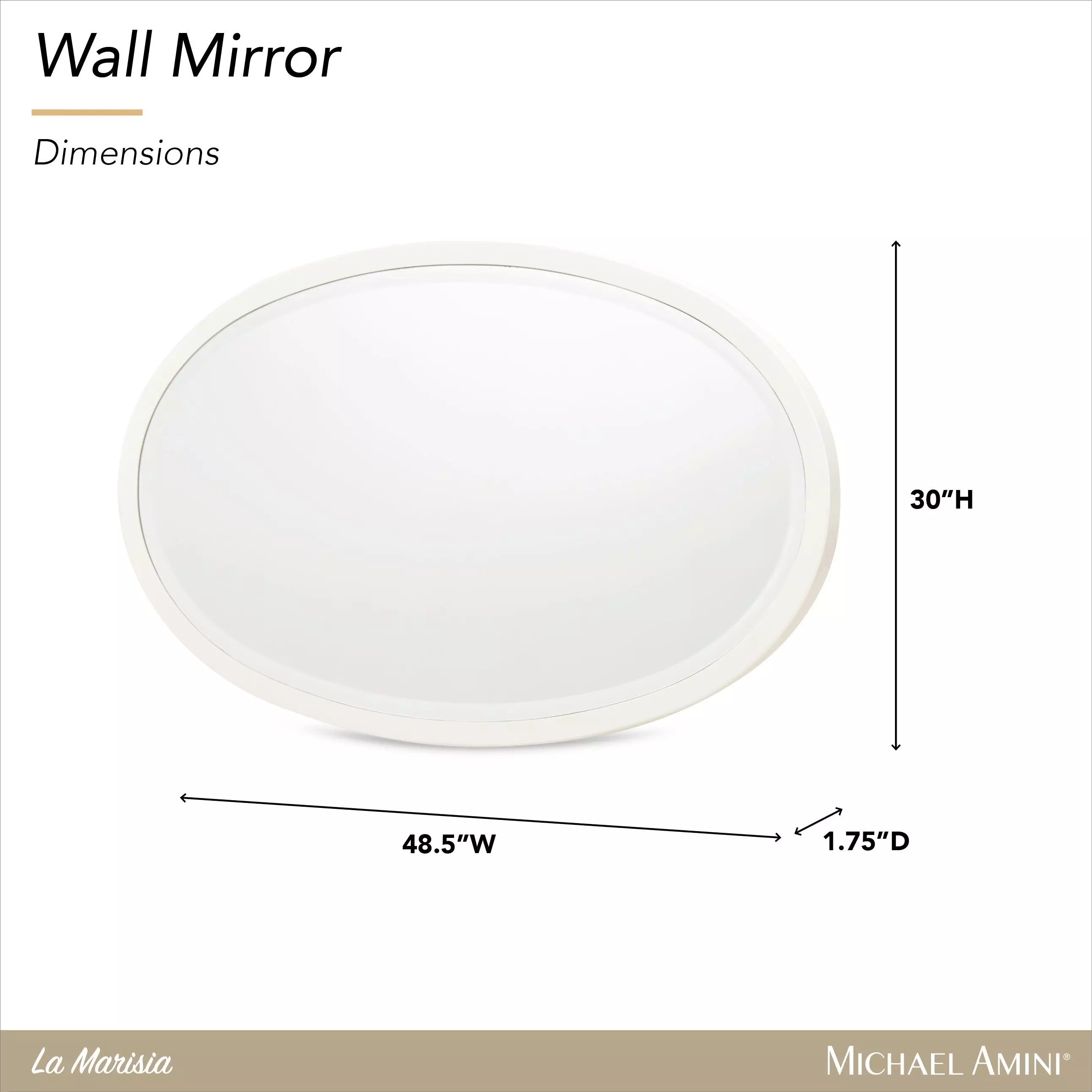 La Marisia Creamy Pearl Oval Wall Mirror