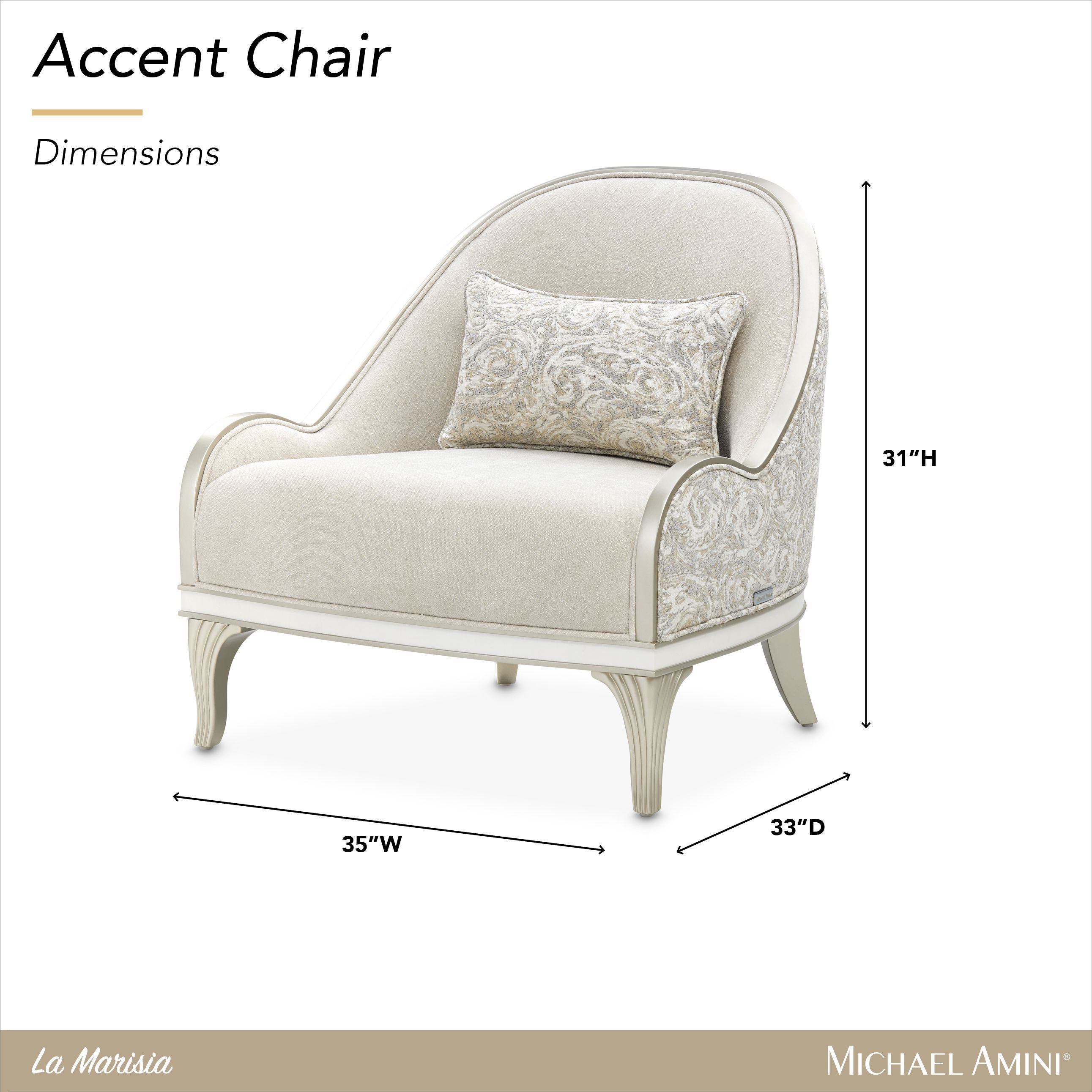 La Marisia Champagne and Tranquil Accent Chair