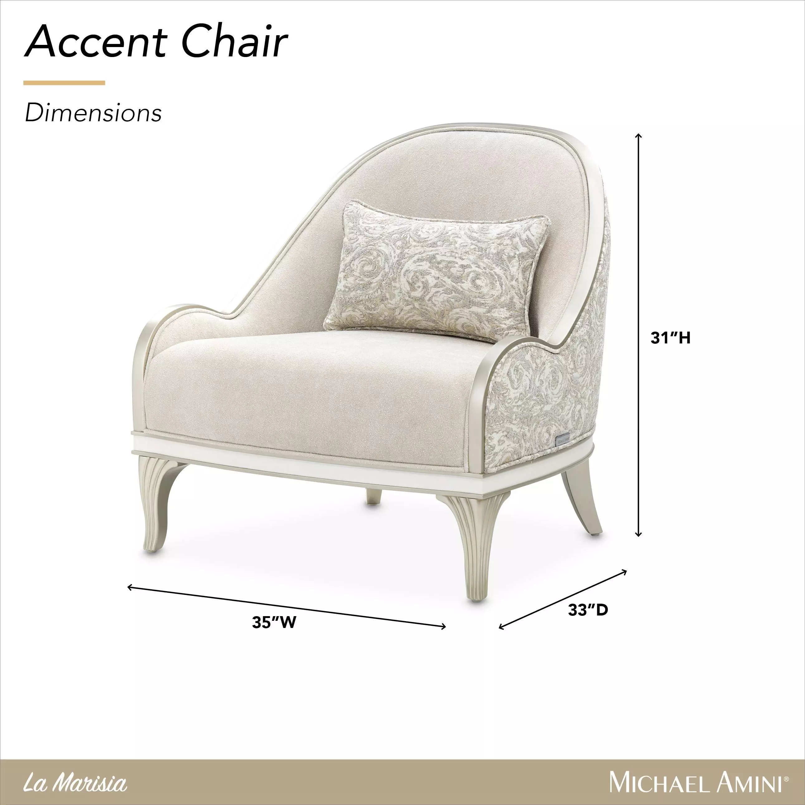 La Marisia Champagne and Tranquil Accent Chair