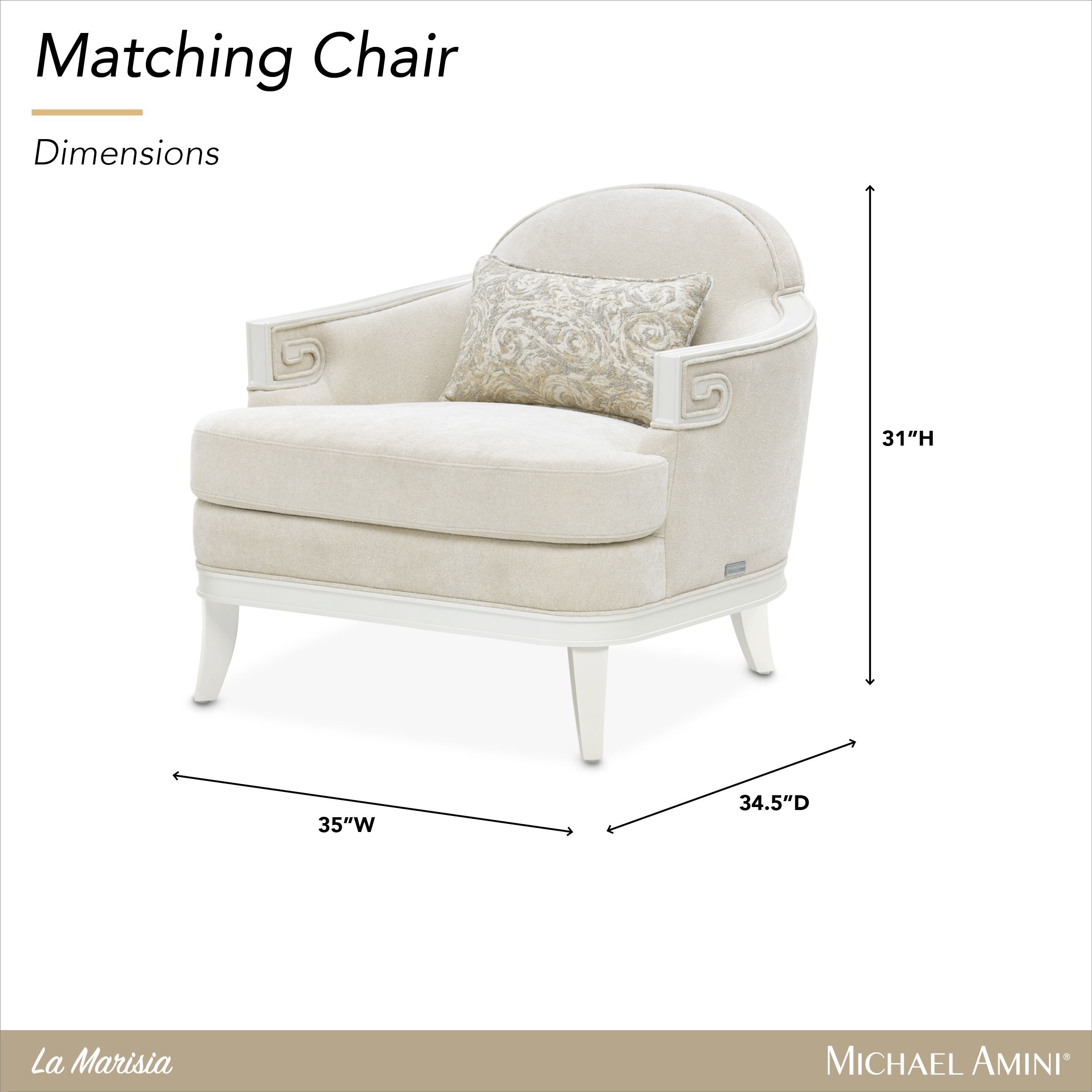La Marisia Creamy Pearl and Tranquil Matching Chair