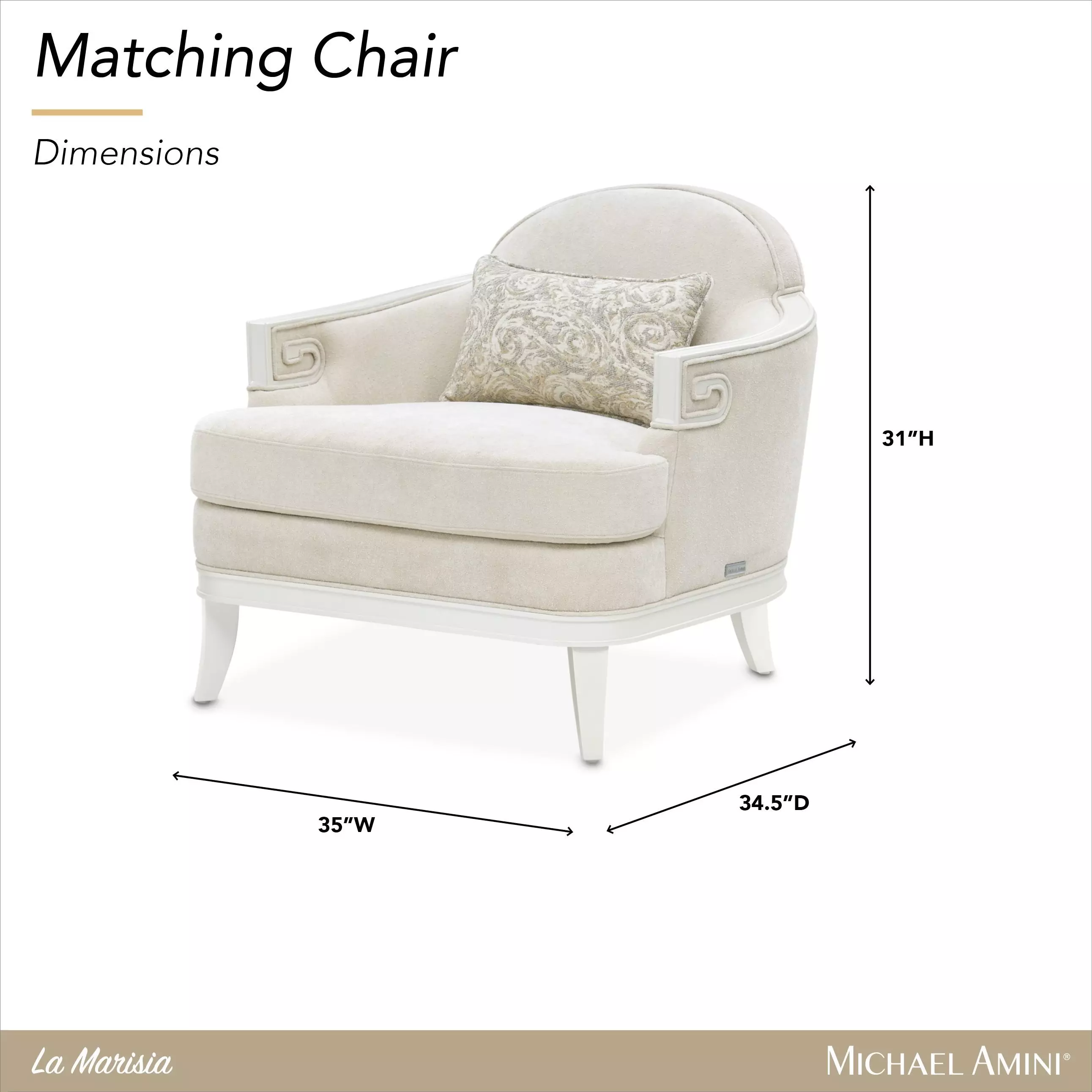 La Marisia Creamy Pearl and Tranquil Matching Chair