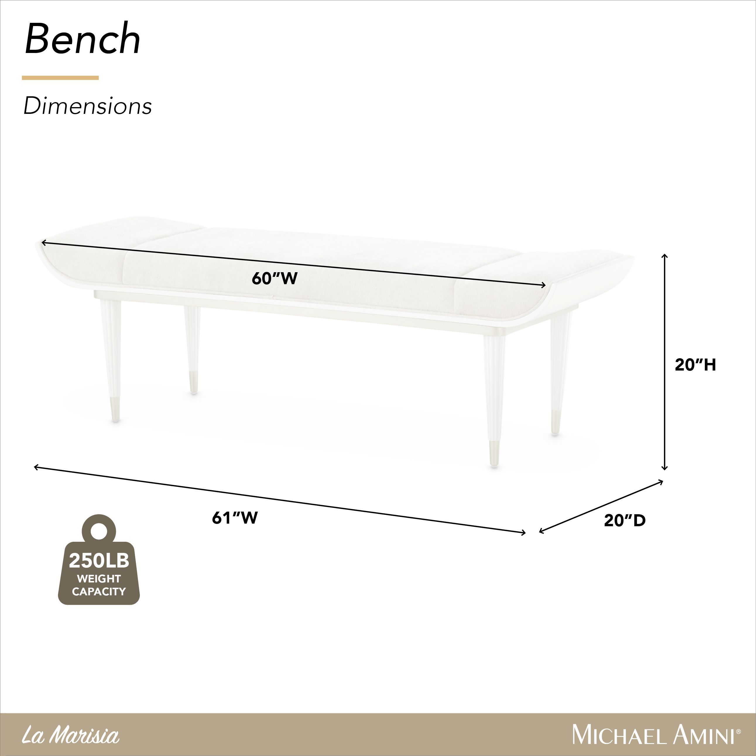 La Marisia Tranquil and Creamy Pearl 61" Accent Bench
