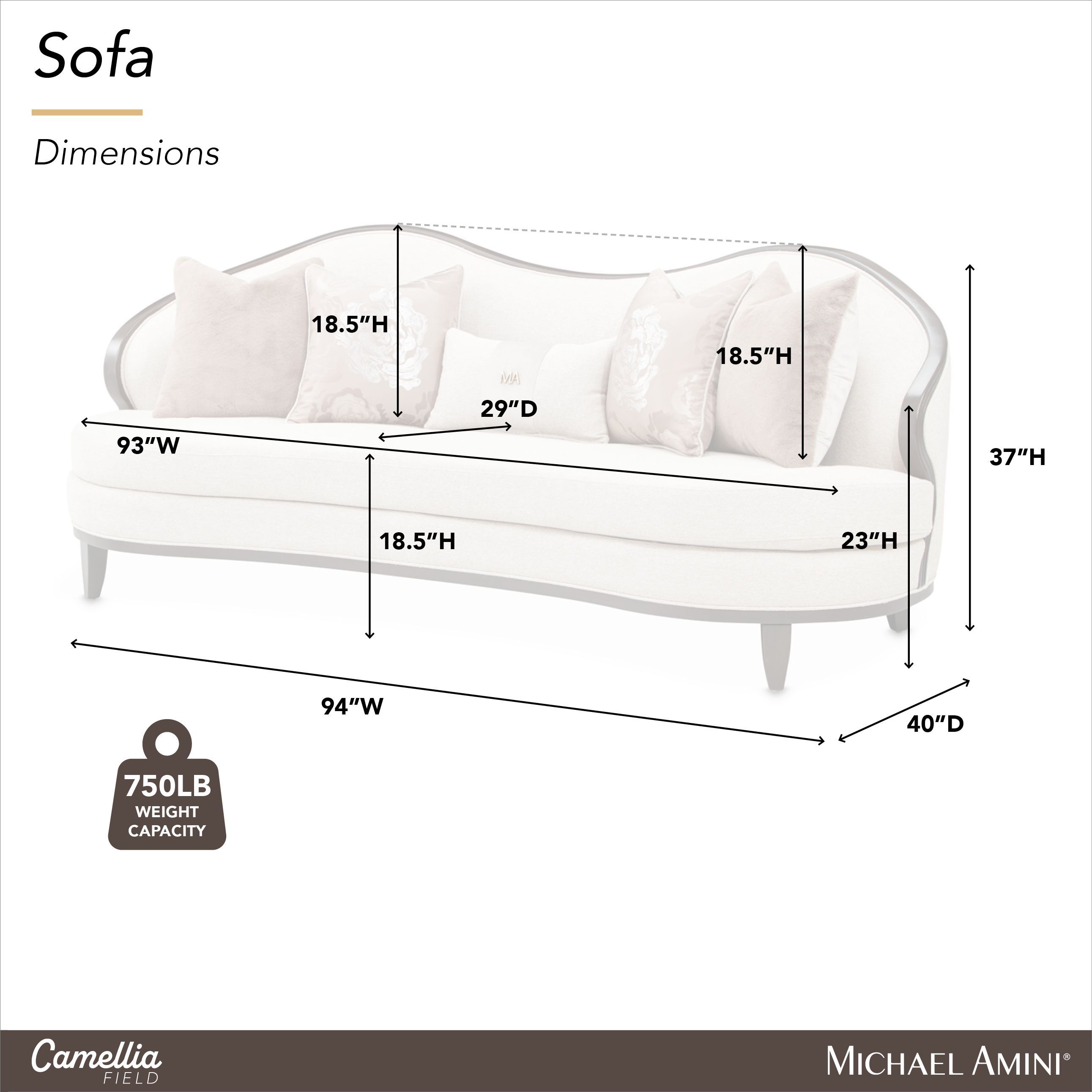 Camellia Field Linen and Warm Pecan Chenille 94" Sofa