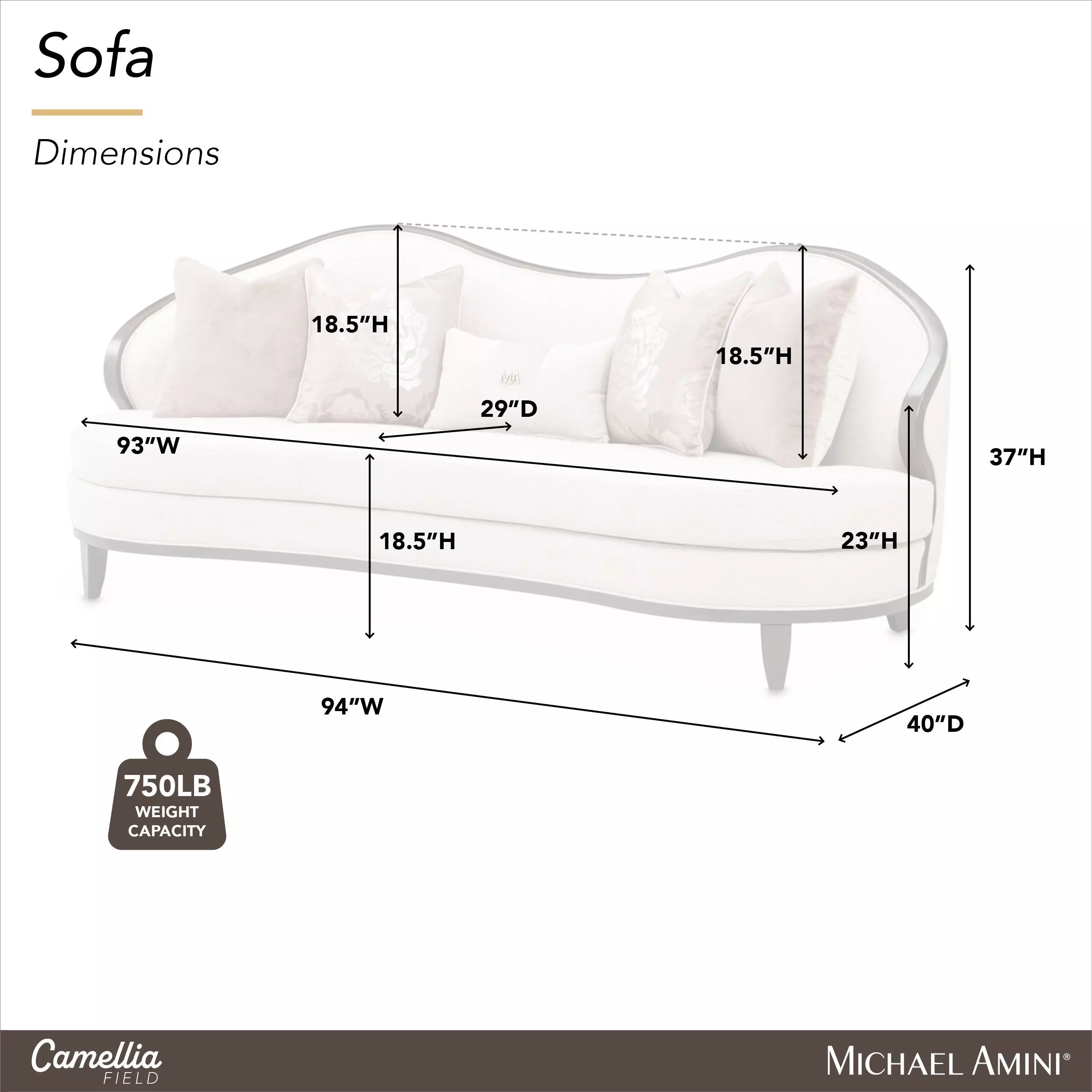 Camellia Field Linen and Warm Pecan Chenille 94" Sofa