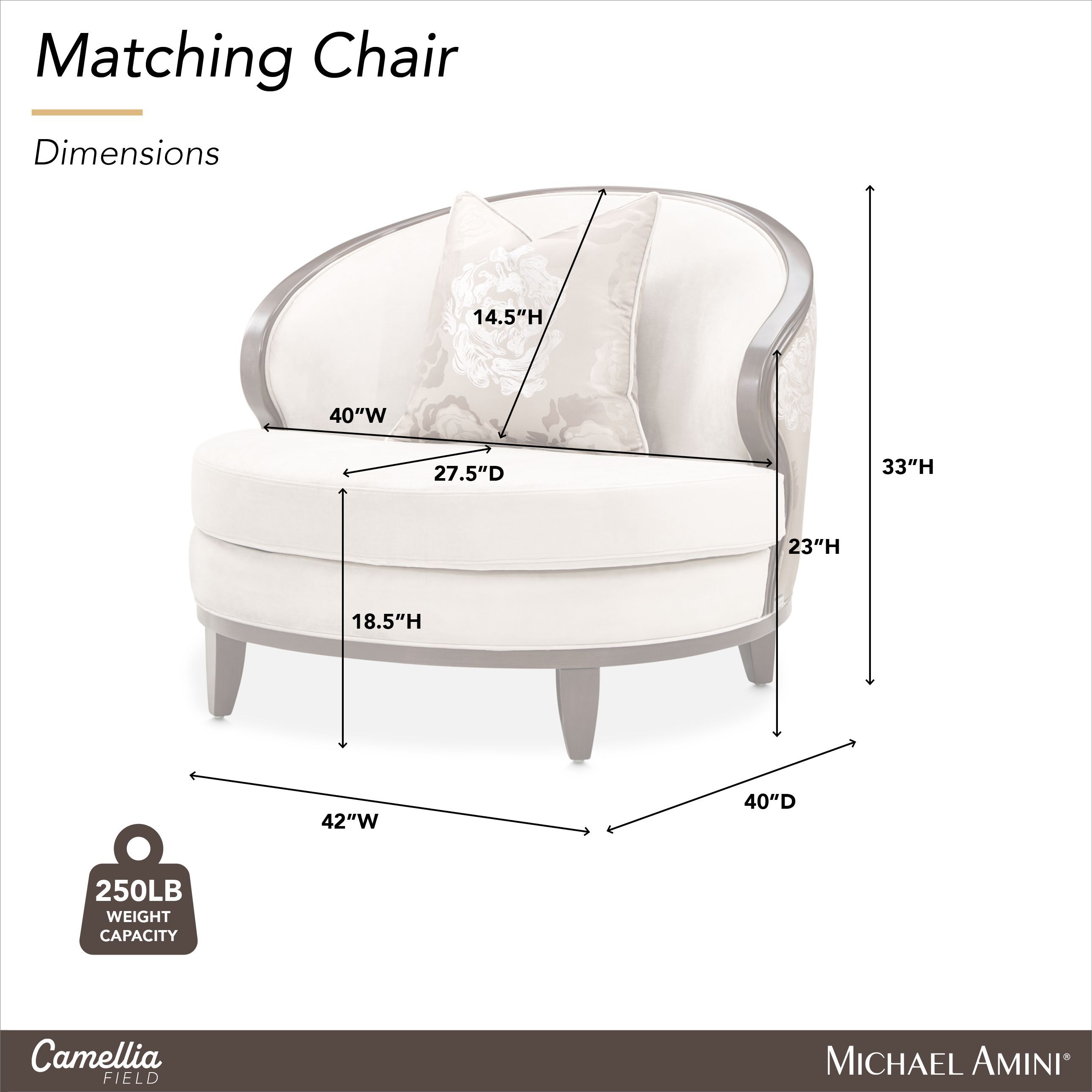 Camellia Field Warm Pecan and Porcini Matching Chair