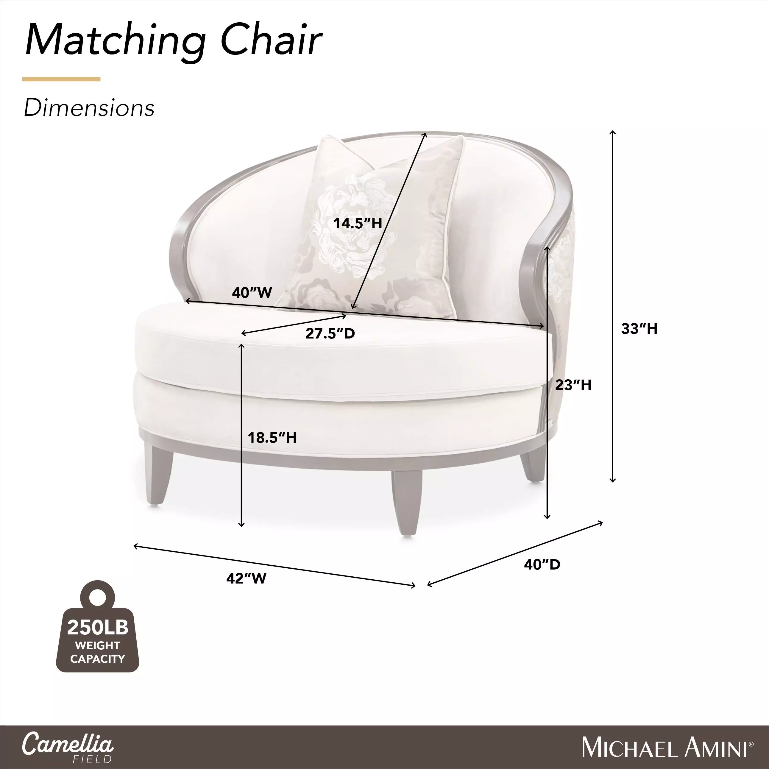 Camellia Field Warm Pecan and Porcini Matching Chair