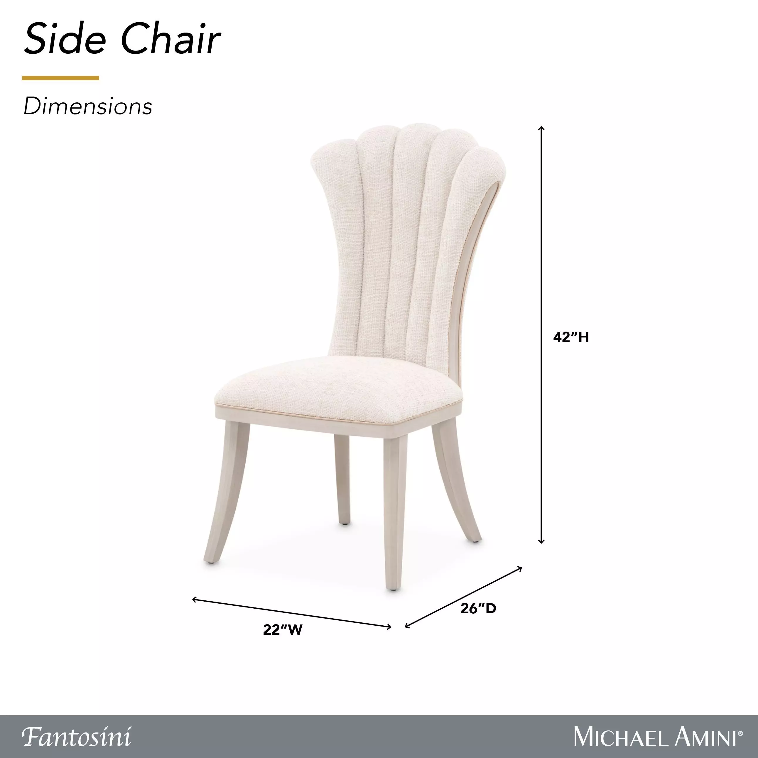 Fantosini Cappuccino Upholstered Dining Side Chair Set of 2