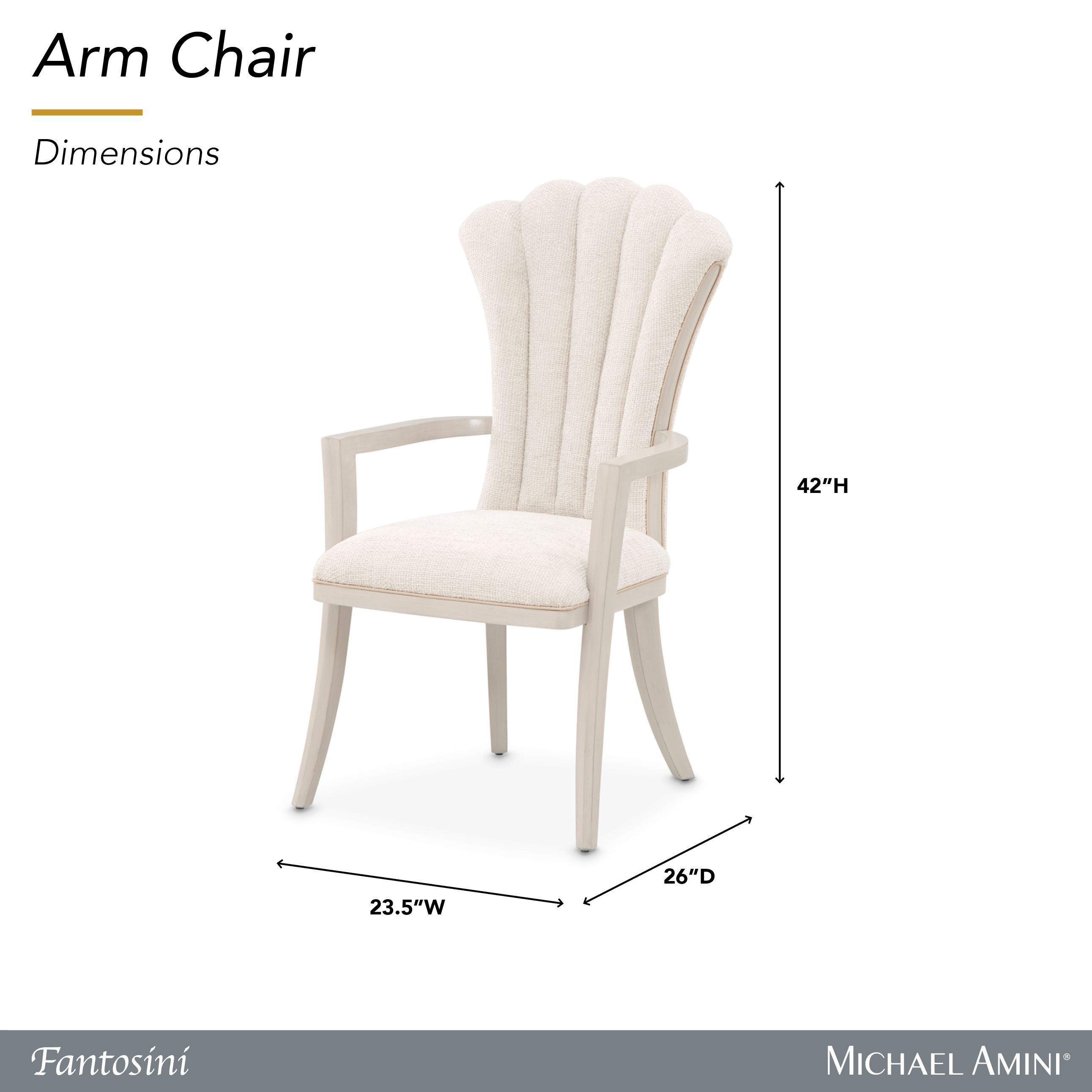 Fantosini Cappuccino Upholstered Dining Arm Chair Set of 2