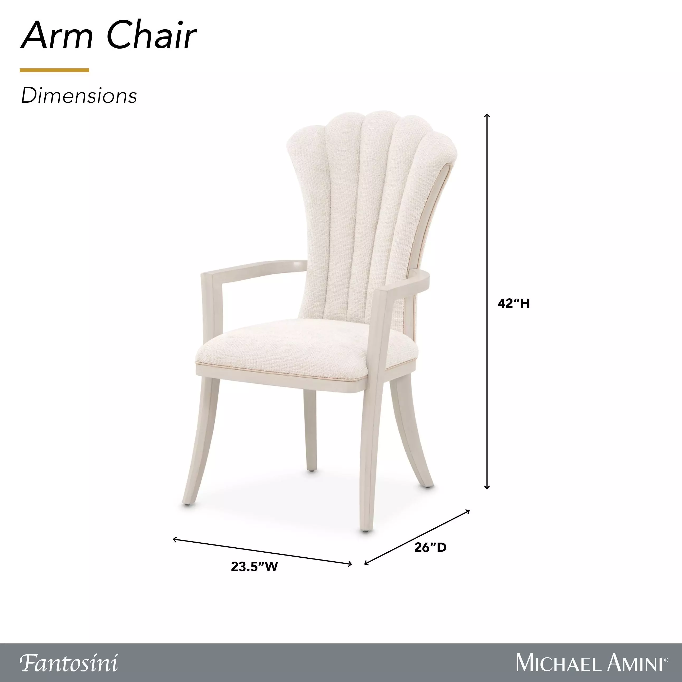 Fantosini Cappuccino Upholstered Dining Arm Chair Set of 2